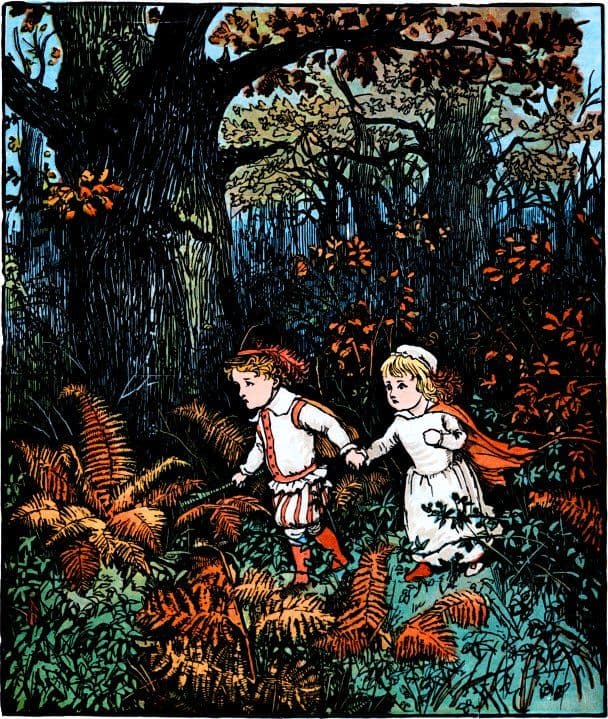 page from the book  'The Babes in the Wood'. R. Caldecott 