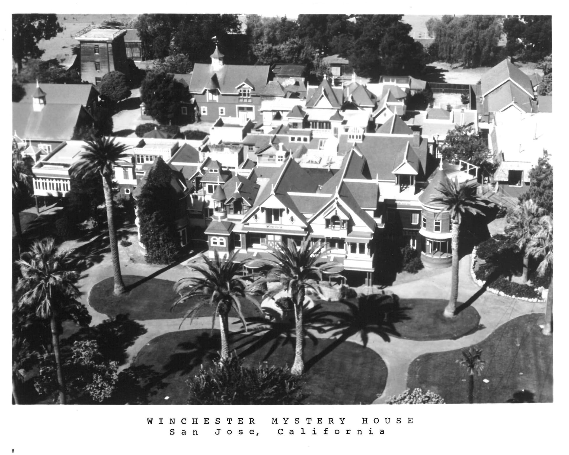 Winchester Mystery House souvenir postcard  (source: Anne Garner Papers, History San Jose)