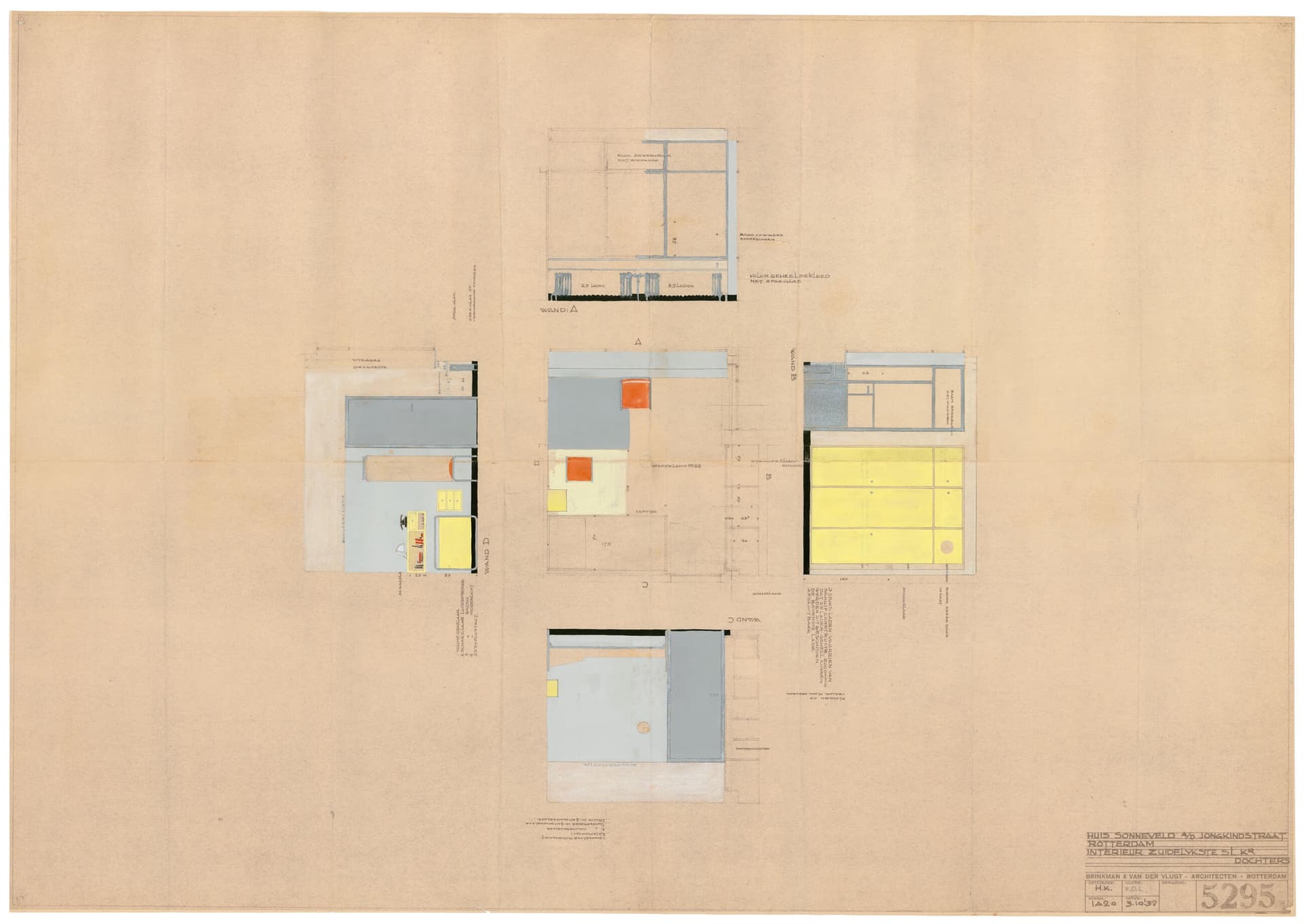 J.A. Brinkman and L.C. van der Vlugt. Interior daughter’s bedroom, Sonneveld House, 1932 