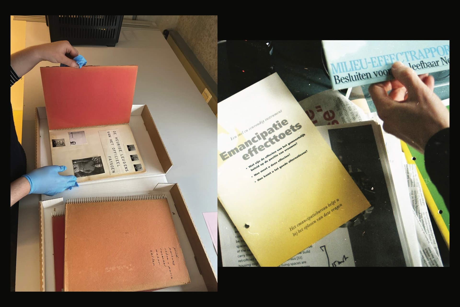 Archive visits *Collecting Otherwise [left at Het Nieuwe Instituut, BOOQfa_11, BOOQfa_12 - Keurige Leugens van het Officieel Fatsoen, BOOQfa_13, BOOQfa_14, right at Lidewij Tummers, Office Tussen-Ruimte and Vrouwen, Bouwen en Wonen archive… 