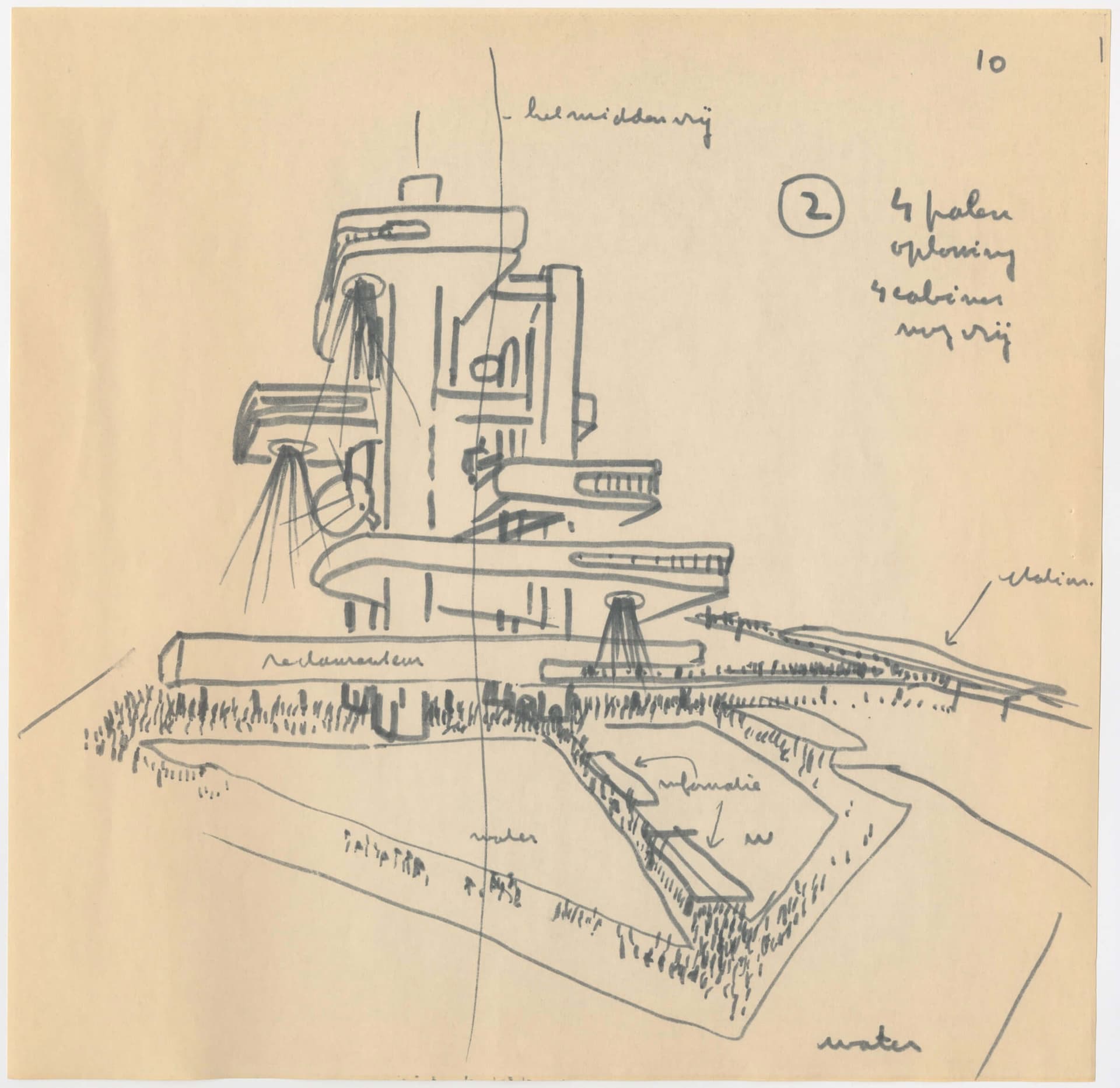 J.B. Bakema. Dutch pavilion Osaka, 1970. Collection Het Nieuwe Instituut, BAKE d456-11 