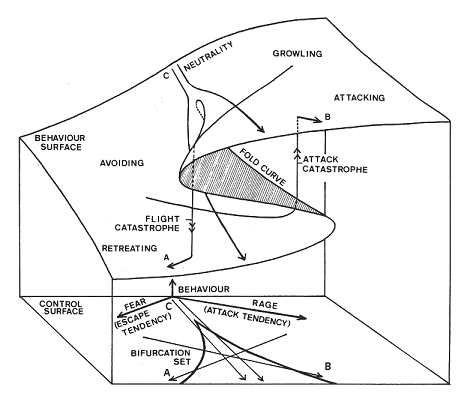 René Thom's cusp catastrophe model. An example of a non-map based form of representation. 