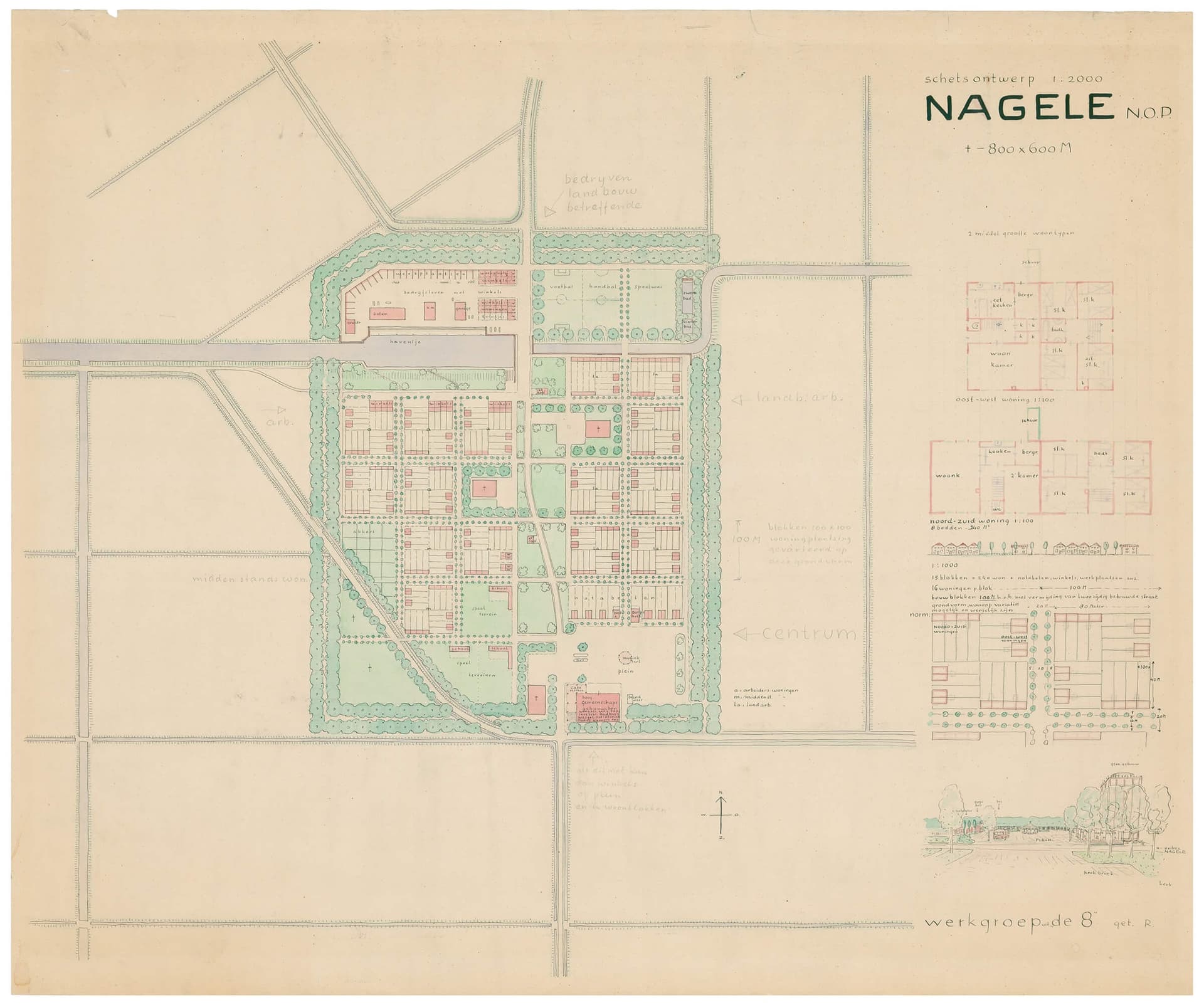 G. Th. Rietveld, Design for Nagele, 1948. Collection Het Nieuwe Instituut, RIET 181 