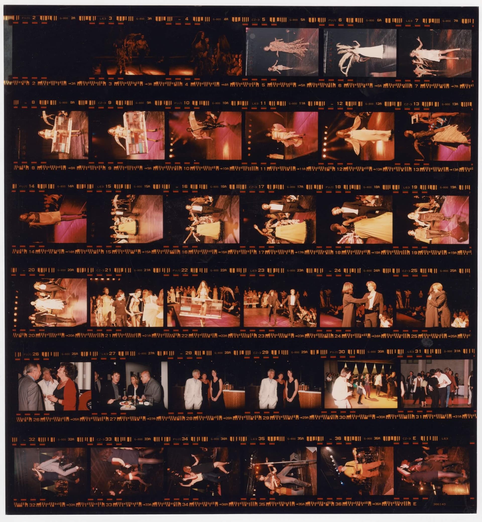 Celebration of 10 years NAi, 1998. Contact sheet. Photographer unknown. Collection Het Nieuwe Instituut, NAIN 1912. 