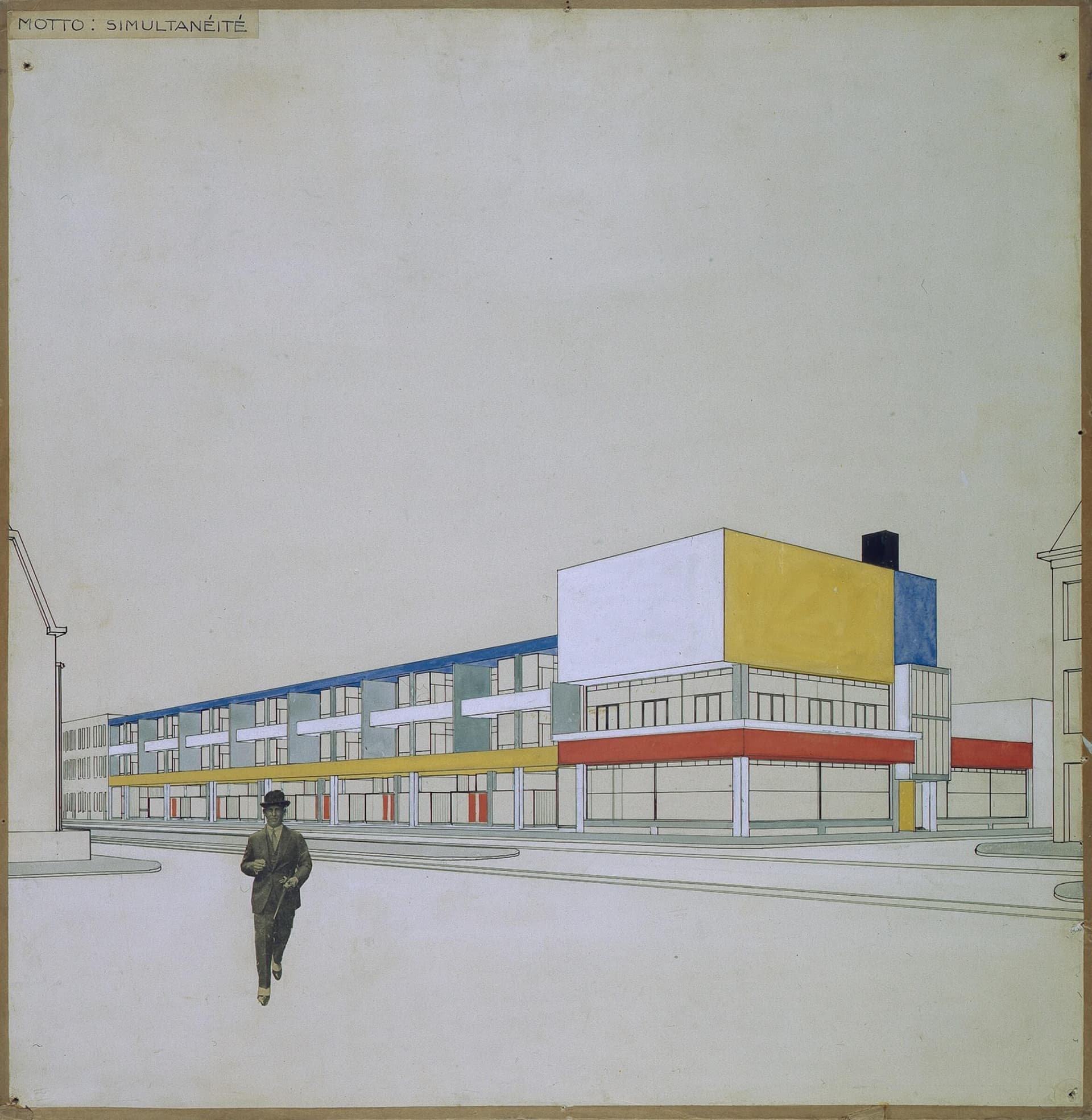 Cornelis van Eesteren and Theo van Doesburg, Competition design of a shopping arcade on Laan van Meerdervoort at The Hague, motto: simultanéité, 1924, Het Nieuwe Instituut Collection 