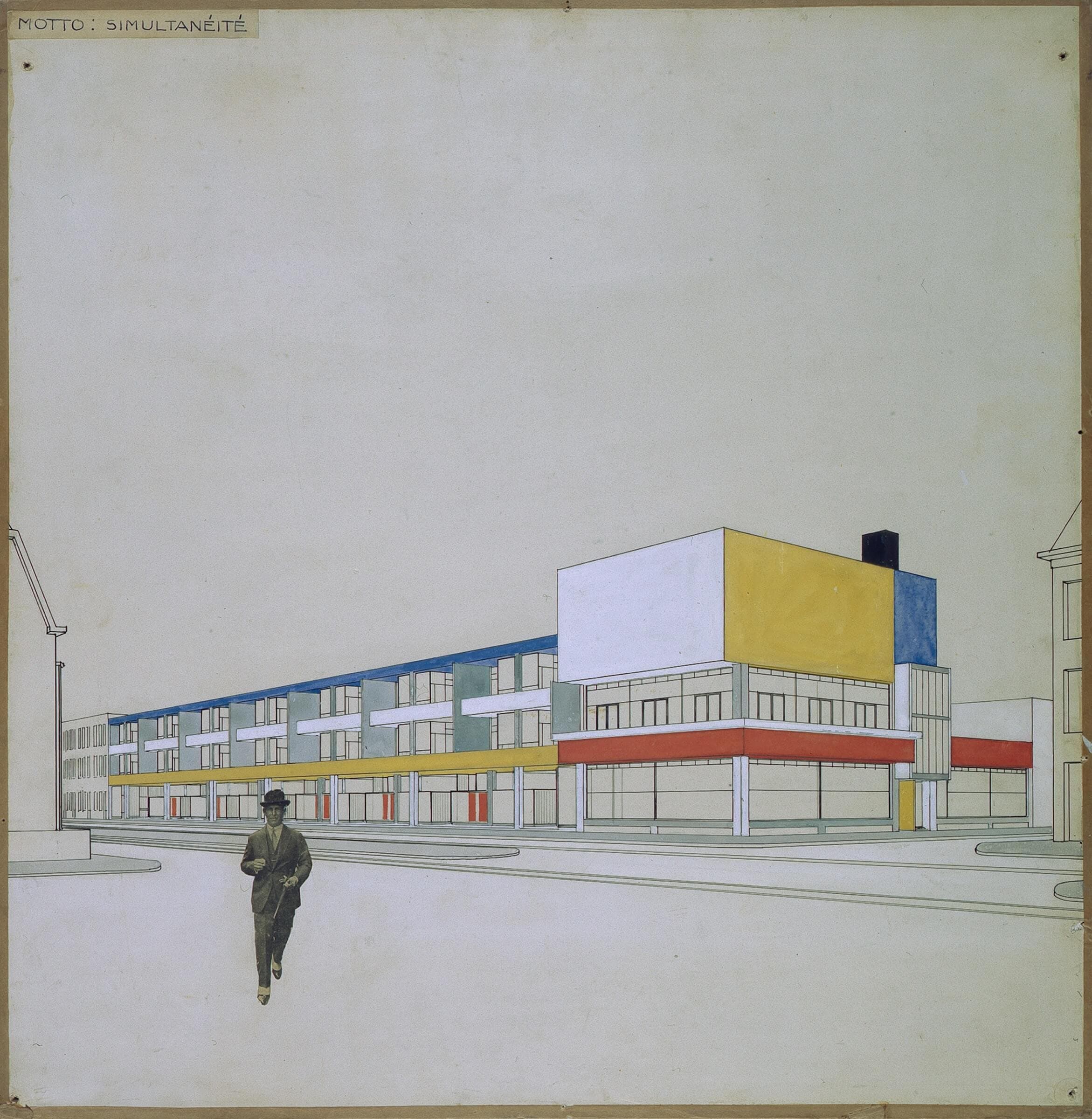 C. van Eesteren en Th. van Doesburg Prijsvraagontwerp van een winkelgalerij aan de Laan van Meerdervoort te Den Haag, motto: simultanéité 1924. Collectie Het Nieuwe Instituut. 