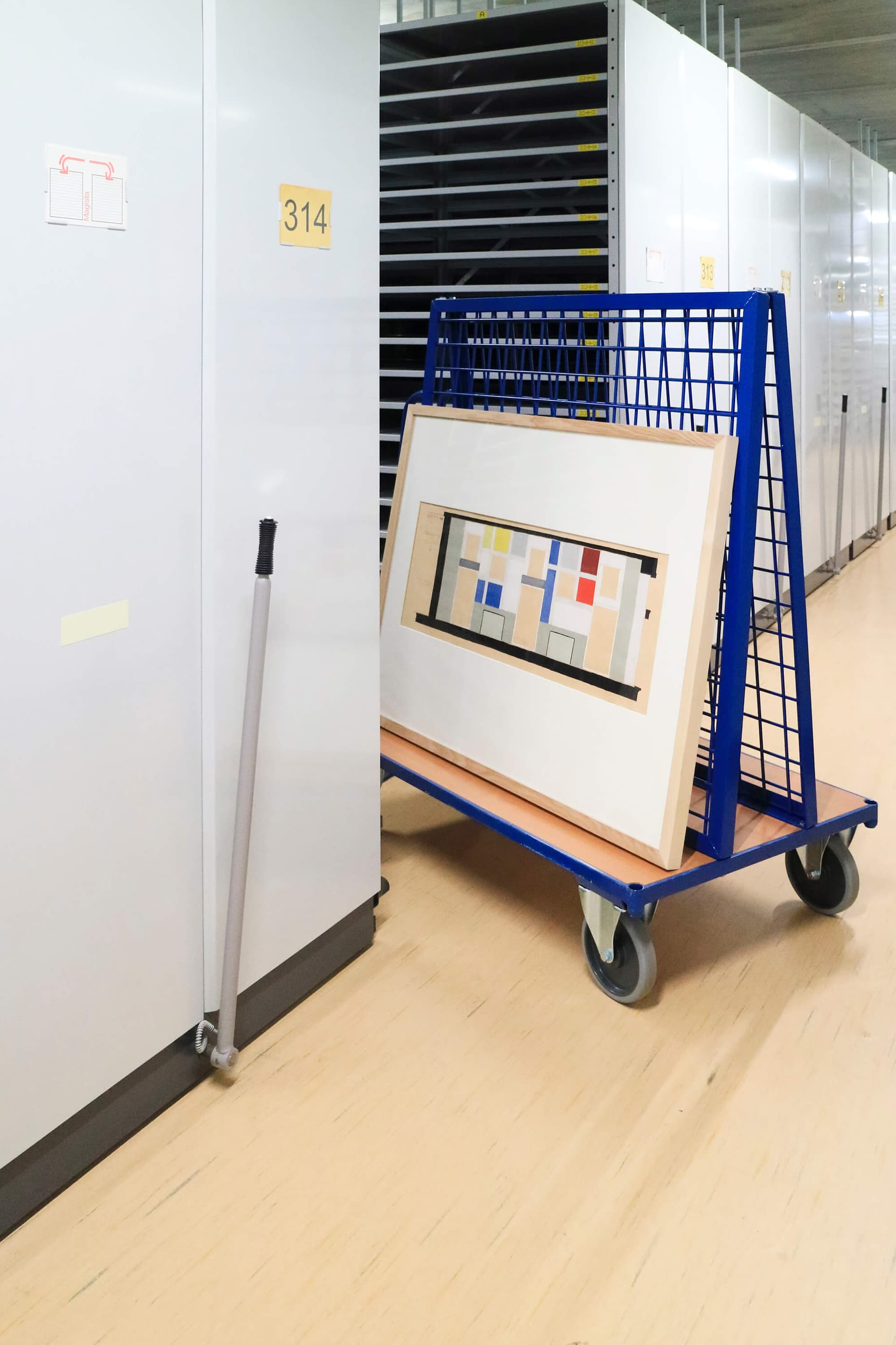 Drawing from the Van Doesburg collection in the depot of Het Nieuwe Instituut. Photo Paulien Routs. 