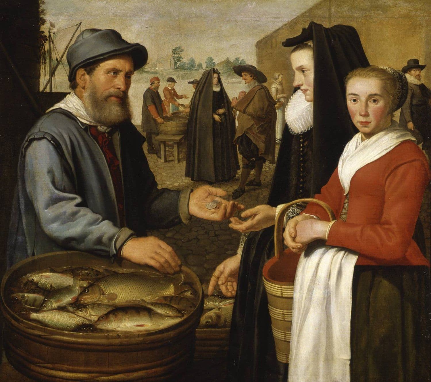 Jacob Gerritsz. Cuyp, De vismarkt, 1627, Dordrechts Museum, Dordrecht. 