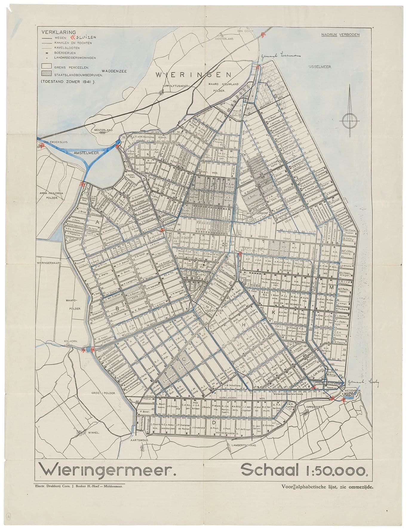 As part of the governmental policy to guarantee national food production, farmers had to be able to invest in their business, rather than in the capital of the land and farm buildings.
Wieringermeer, Archive C. van Eesteren, Het Nieuwe Ins… 