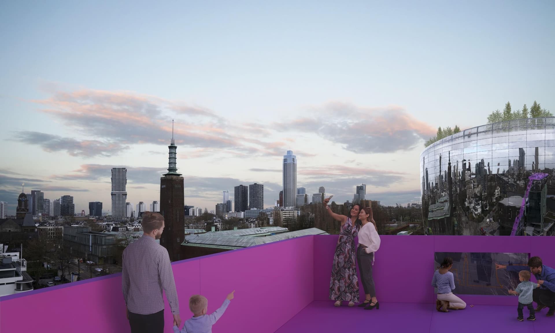 The Podium at Het Nieuwe Instituut. Visualisation by MVRDV. 