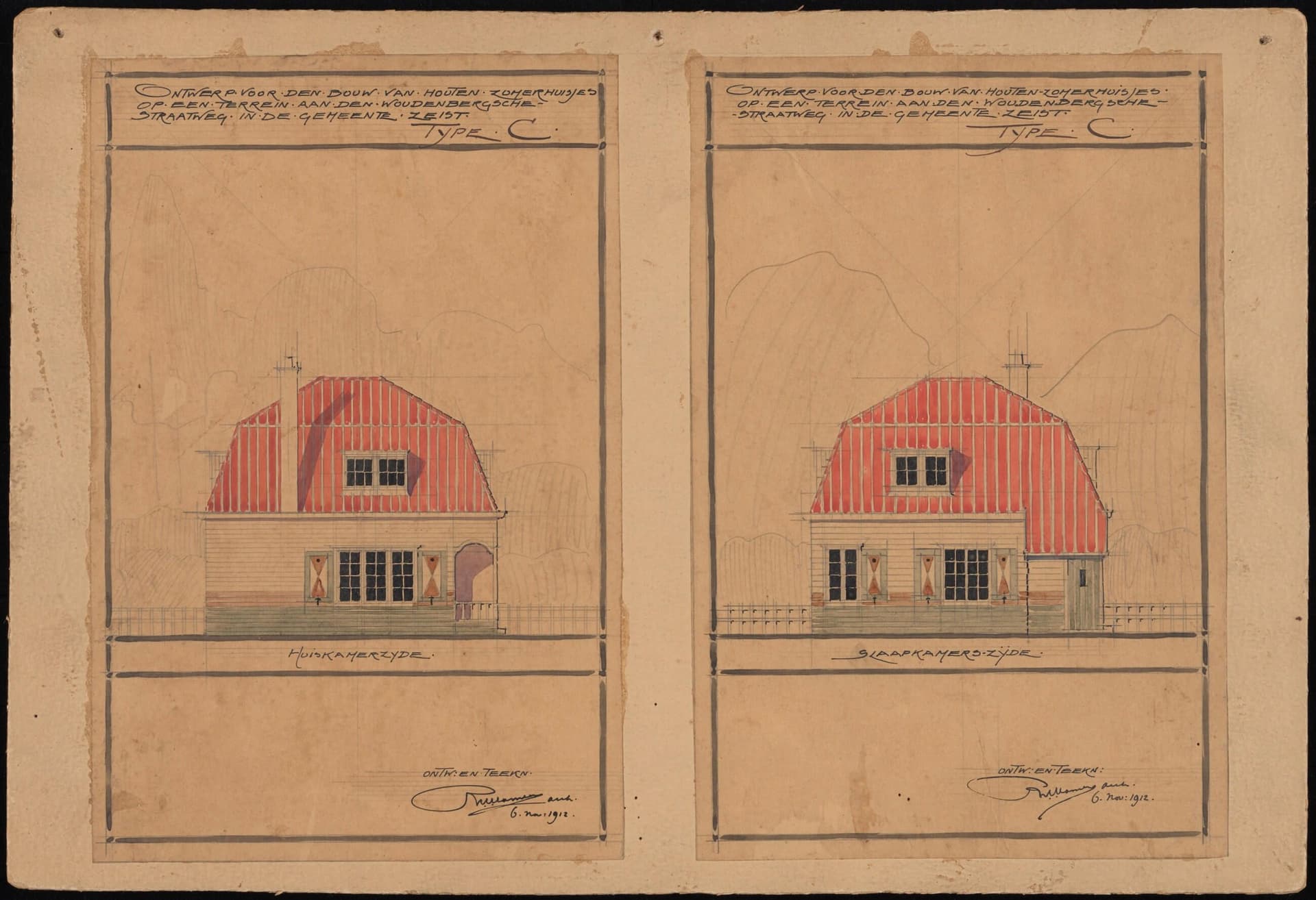 Ph. J. Hamers, Wooden Summer Houses, Zeist, 1912. Collection Het Nieuwe Instituut, HAME 12 