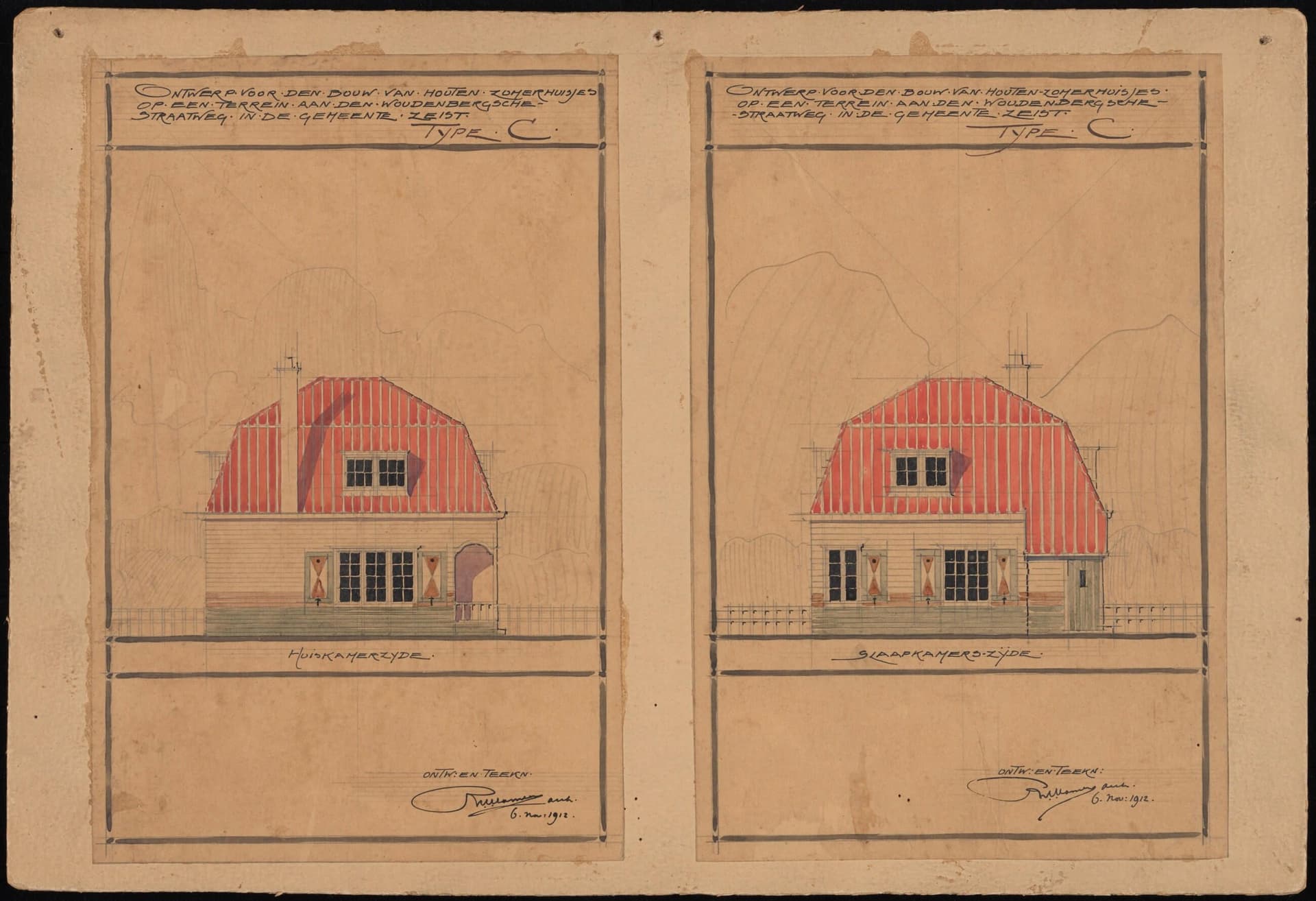 Ph. J. Hamers, Wooden Summer Houses, Zeist, 1912. Collection Het Nieuwe Instituut, HAME 12 