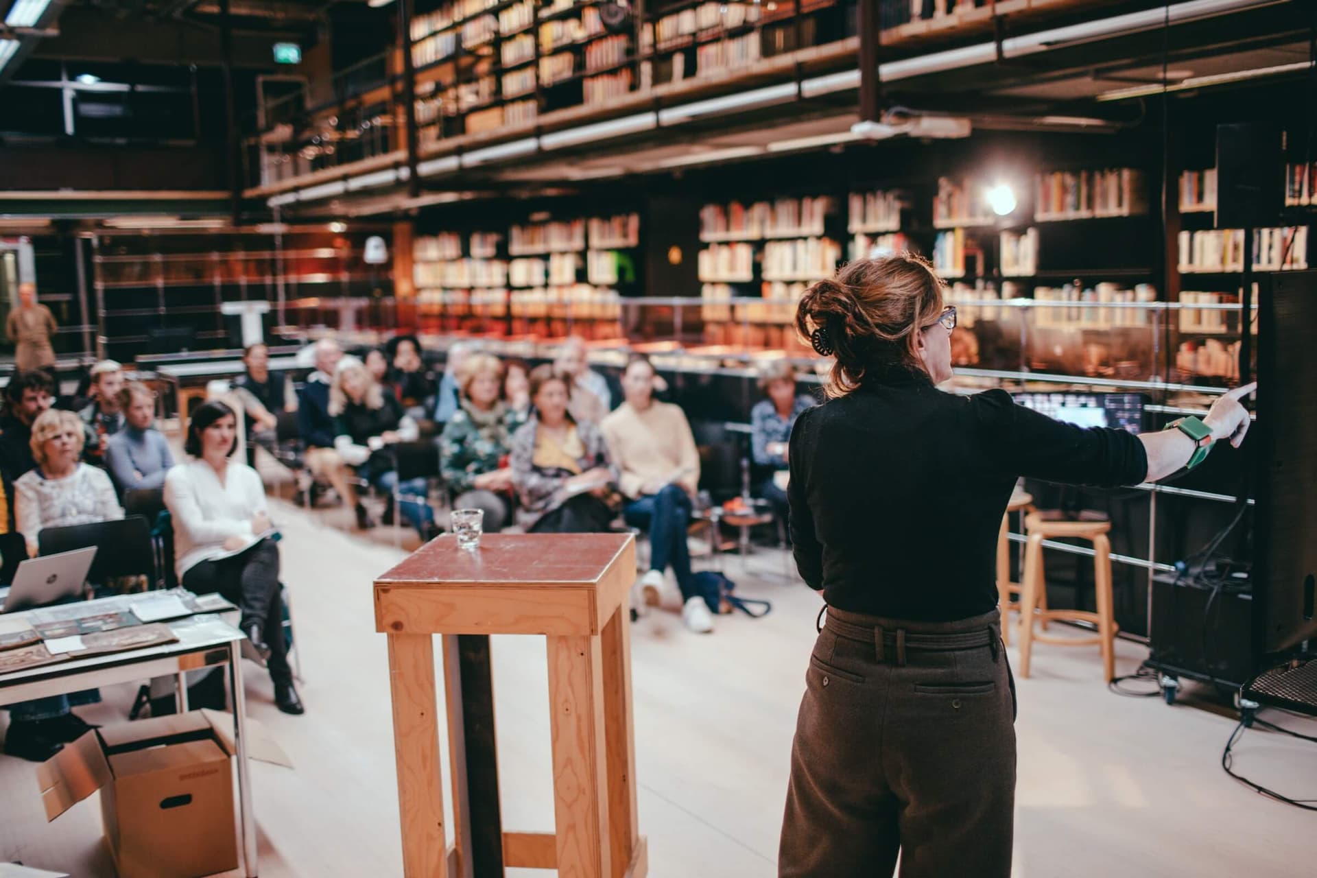 Hetty Berens. Collecting Otherwise: Building HERitage. Thursday Night Live! at Het Nieuwe Instituut. Photo: Simaa Al Saig 