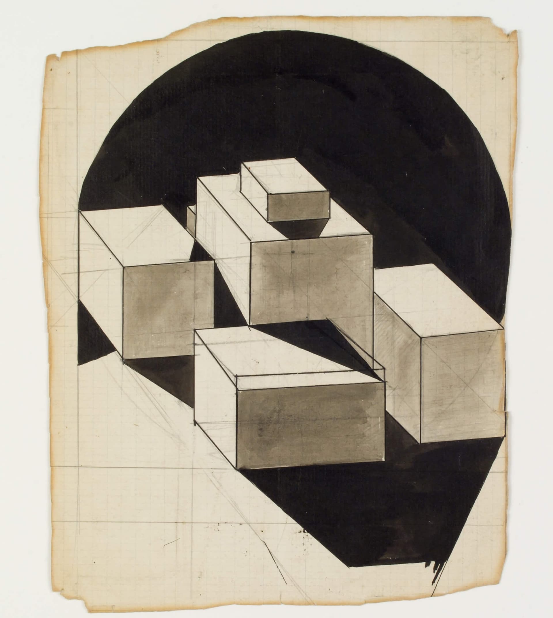 Theo van Doesburg. Volumestudie van een gebouwtje, 1922 