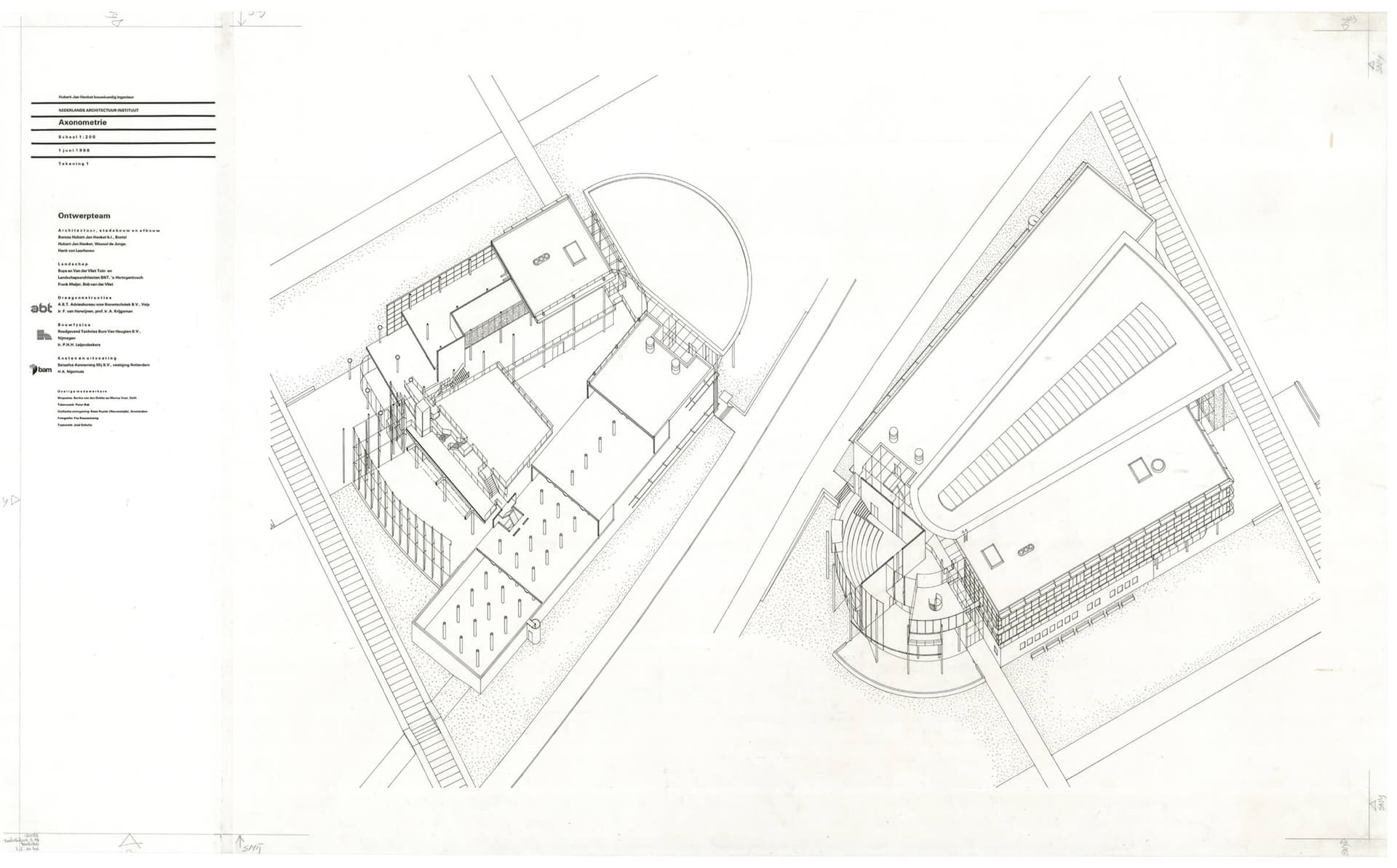 Hubert Jan Henket. Prijsvraagontwerp voor het Nederlands Architectuurinstituut. Collectie Het Nieuwe Instituut, MOAI 3.13 
