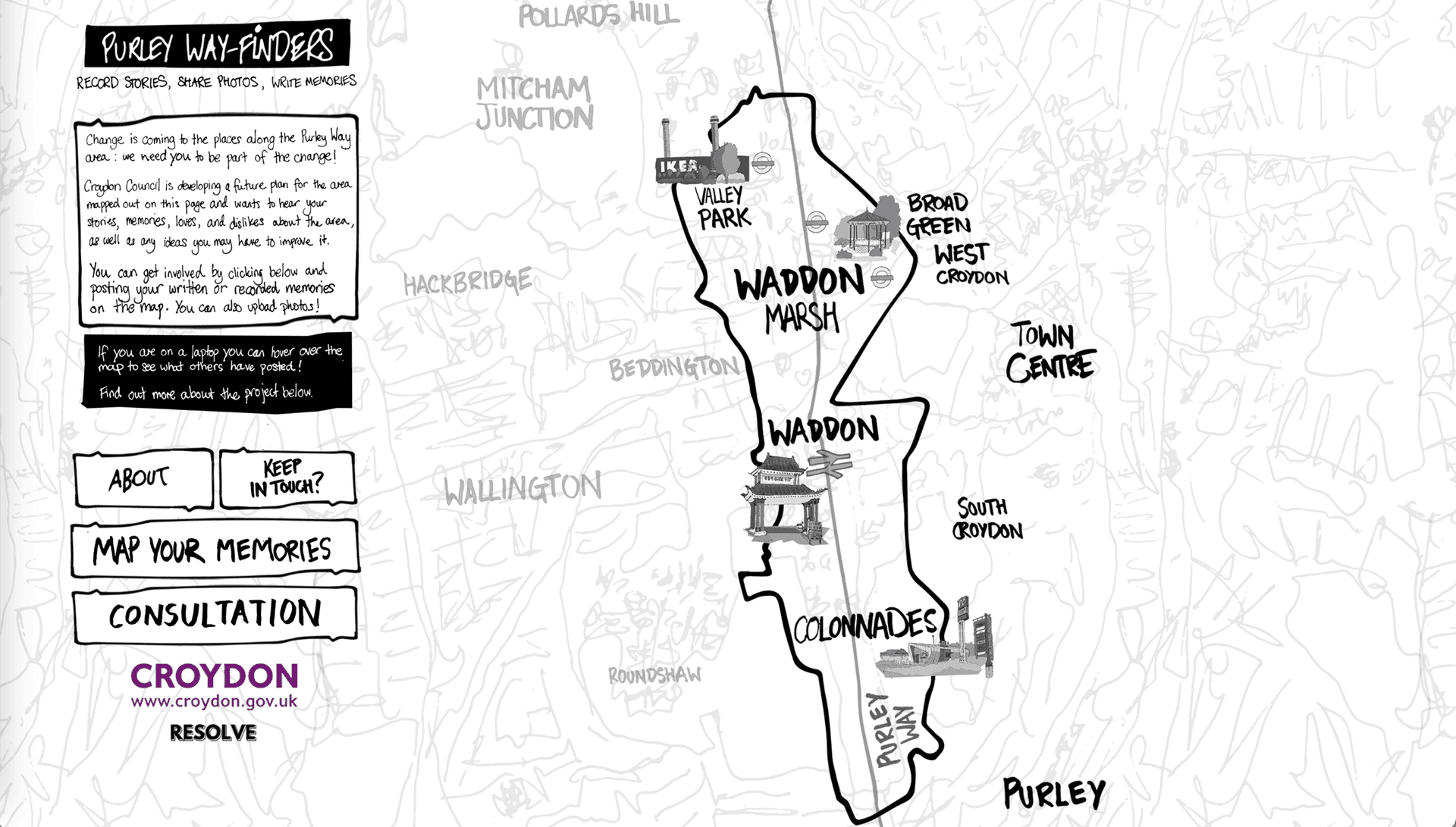 Resolve Collective: Purley Way Finders Website, Croydon, London. 