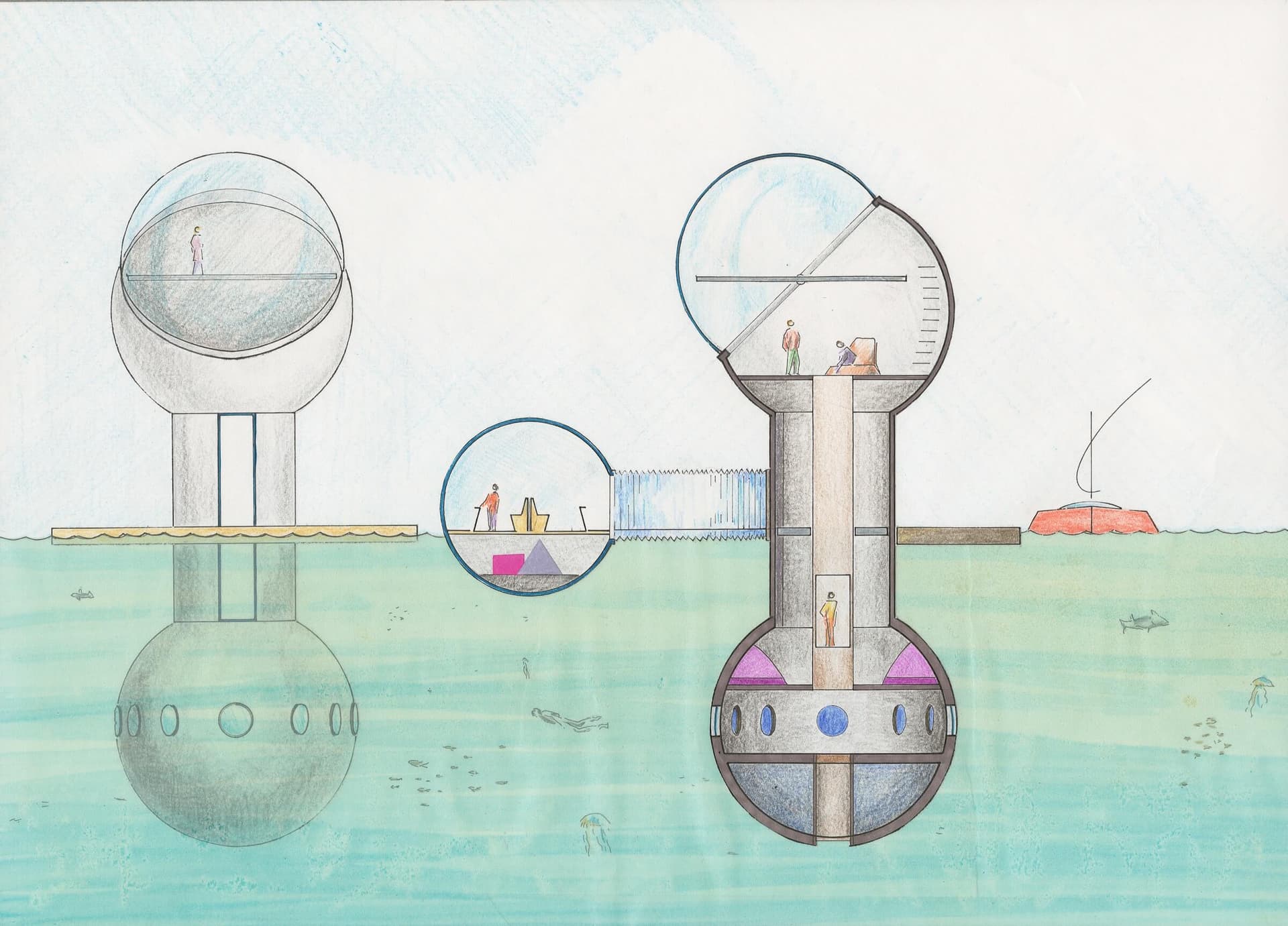 Moshé Zwarts. Design for a lens house, 1988. 