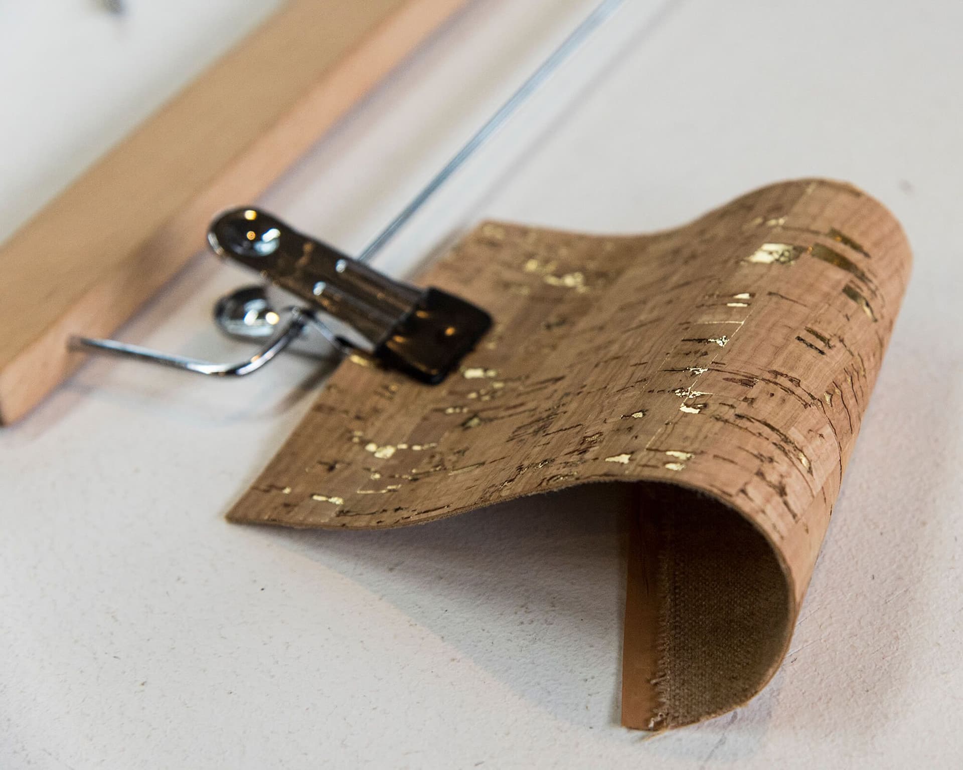 Creative with cork leather. Photo Petra van der Ree 