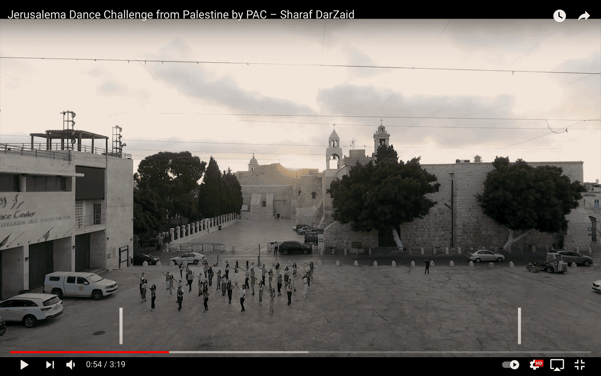 Still from Jerusalema Dance Challenge from Palestine by PAC by Sharaf DarZaid 