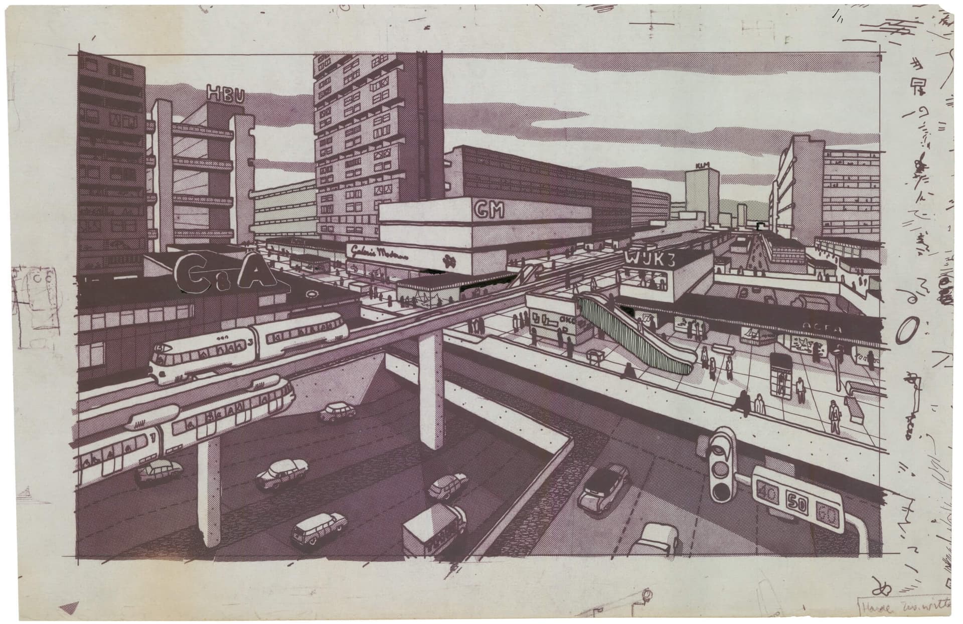 Van den Broek and Bakema. Arterial road in Pampus expansion plan, 1964-1965. 