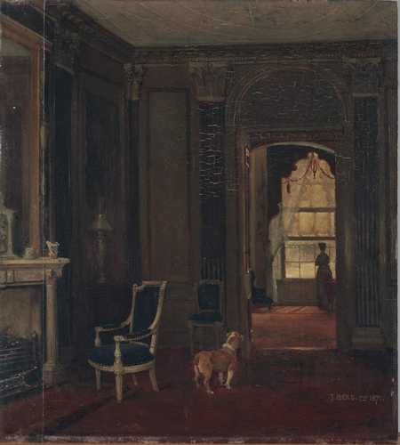 Ontvangstkamer Keizergracht 185, Schilderij door J. Berg, 1871 