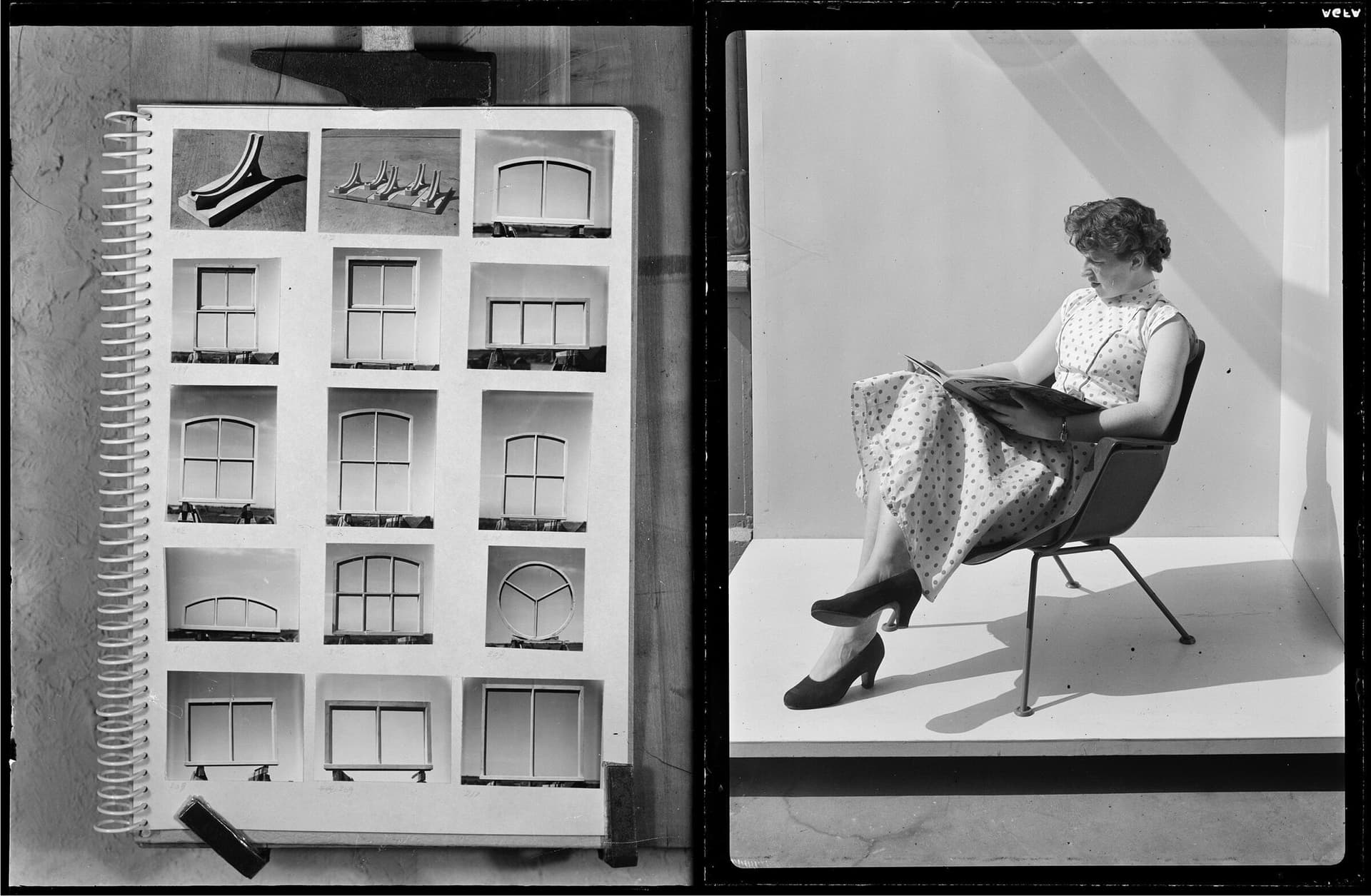 Tweeluik voor Unlocked/Reconnected met beeld uit de Rijkscollectie voor Nederlandse Architectuur en Stedenbouw.  