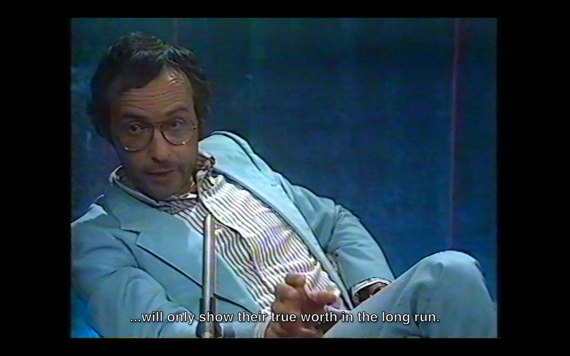 Carel Weeber in a television show in 1980. Image from the film After the Future by Sven & Detlef Prince ( Faithful to the Subject)