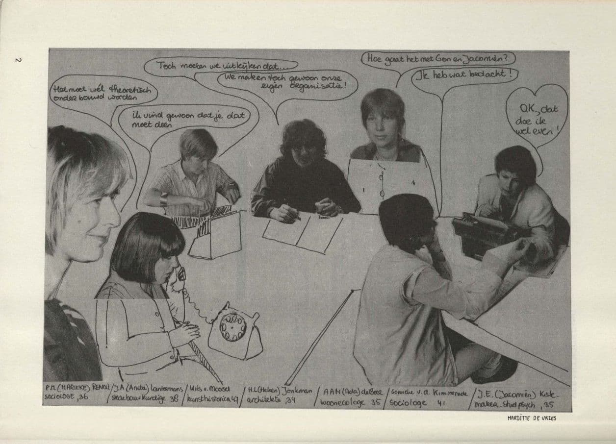 Members of 'Vrouwen Bouwen Wonen', an image compilation by Mariette de Vries.