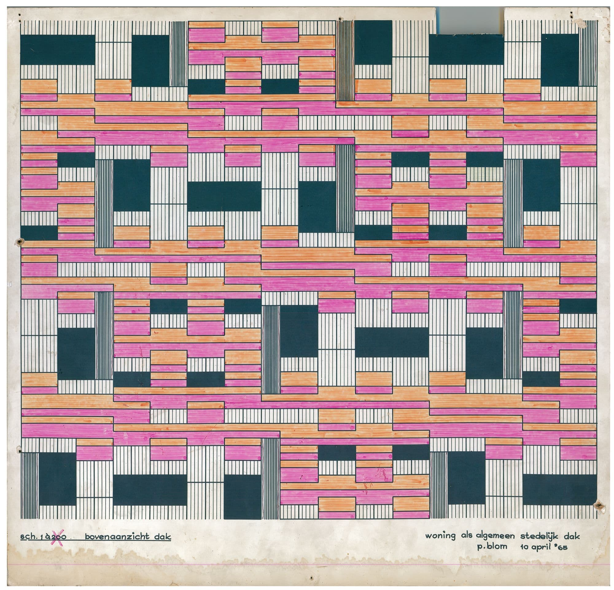 P. Blom, 'Woning als algemeen stedelijk dak', 1965. Collection Het Nieuwe Instituut 