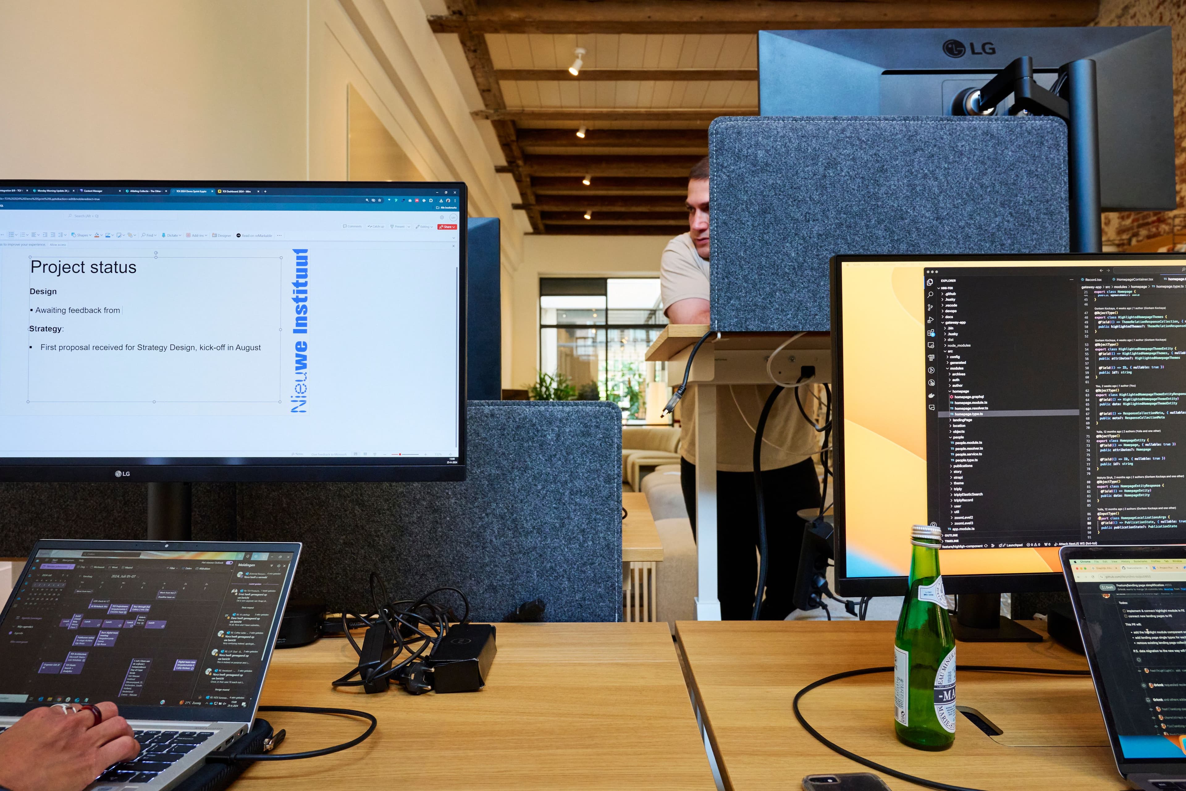 At work at Lifely's office in Amsterdam. Photo Johannes Schwartz.