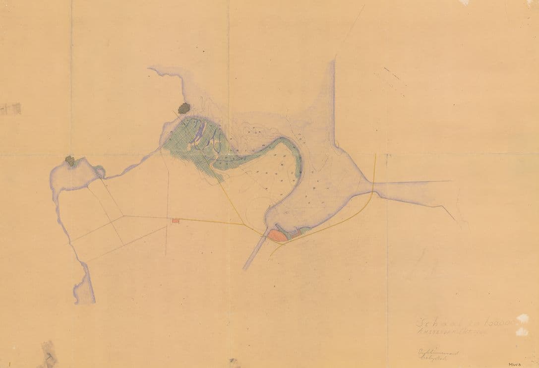  C. van Eesteren, sketch Enkhuizerzand, 1949, collection Het Nieuwe Instituut. 