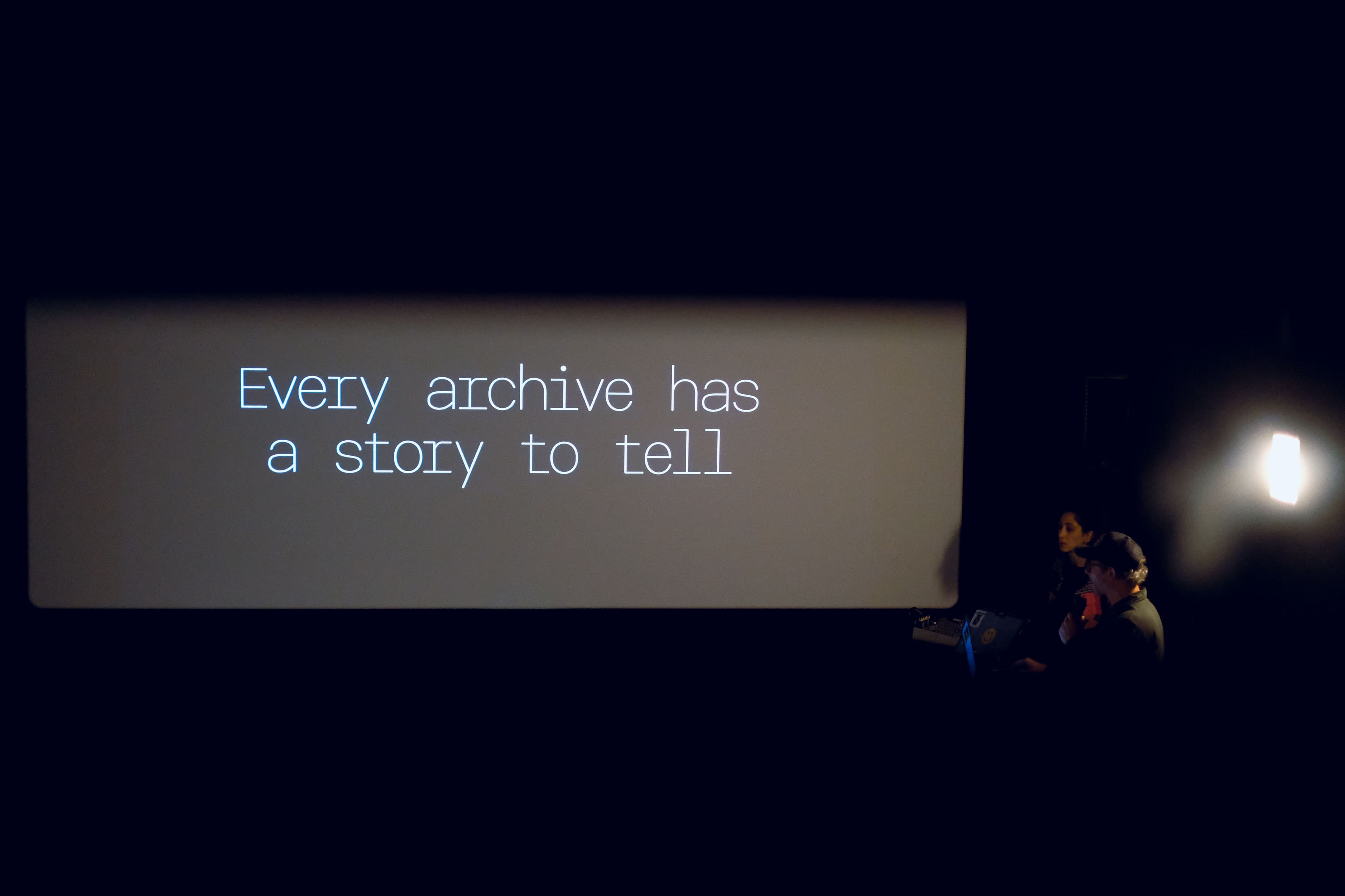 'Every archive has a story to tell.' slide in keynote of Archival Consciousness