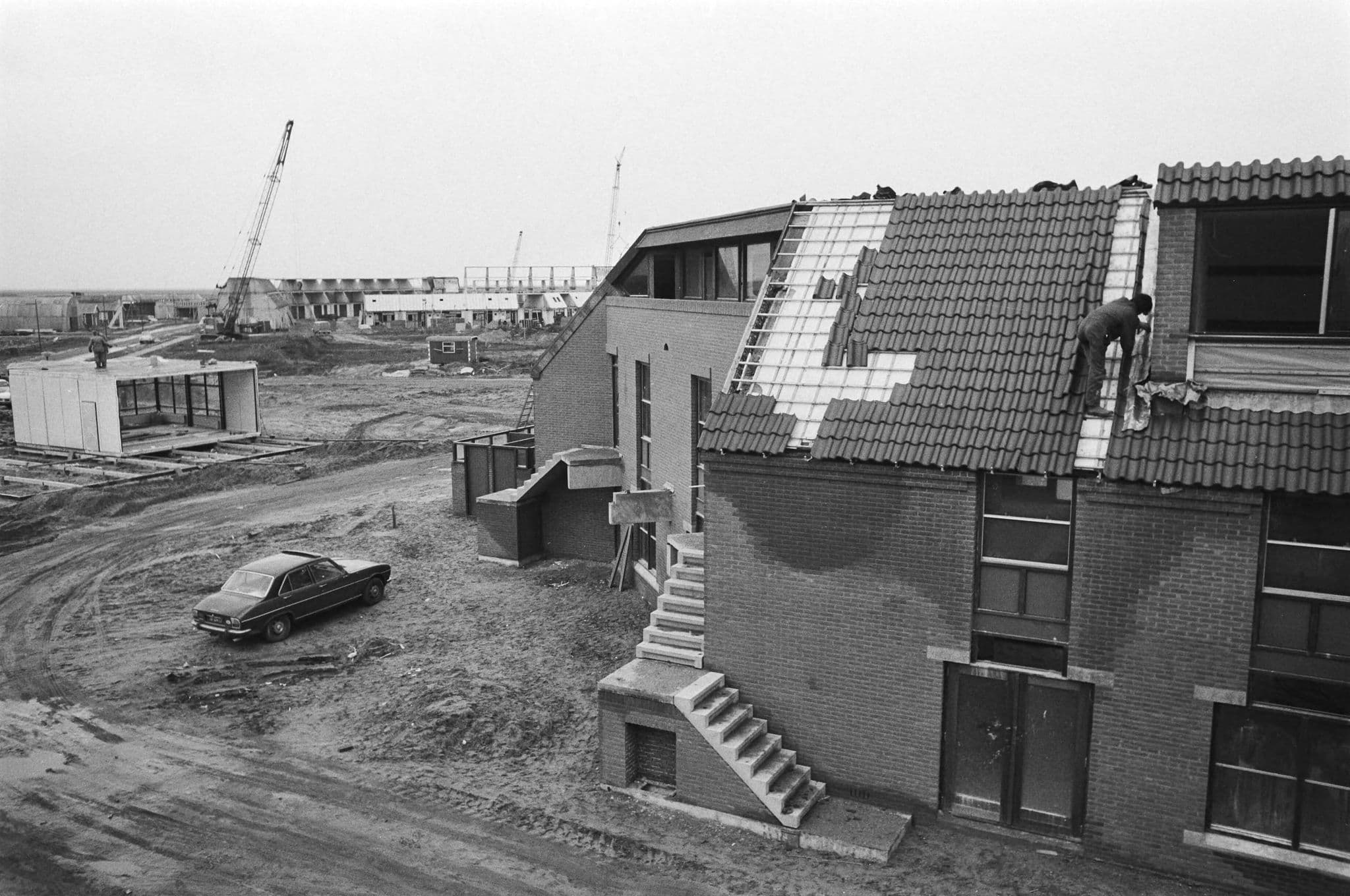 De eerste bewoners van Almere, 1976. Foto: Bert Verhoeff / Anefo. Collectie Nationaal Archief.
