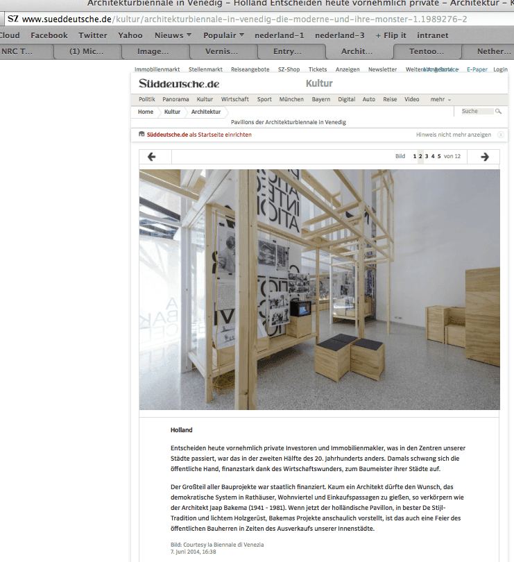  Süddeutsche Zeitung on Open: A Bakema Celebration (screenshot) 