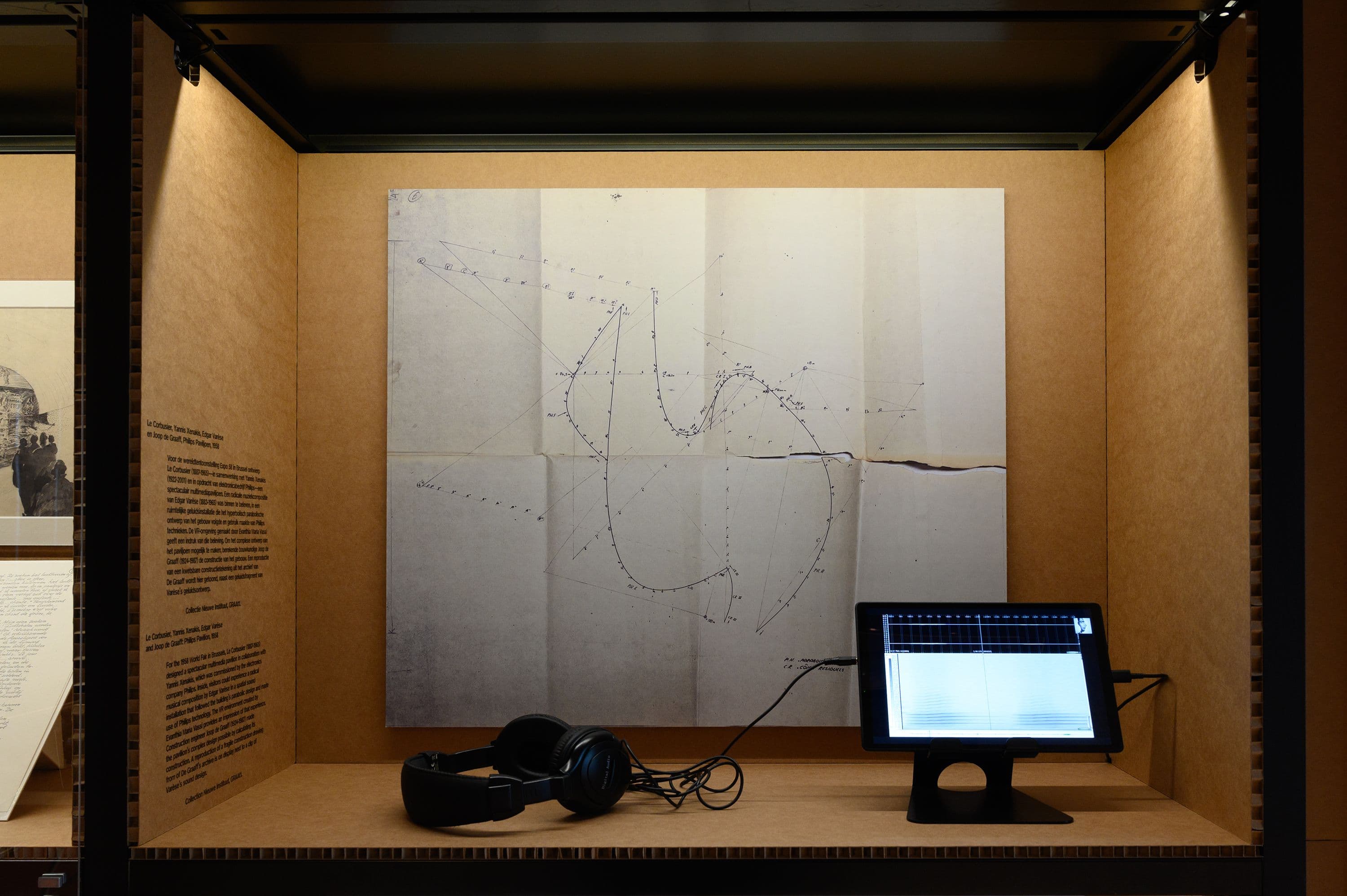 Construction Drawing for the Philips Pavilion, designed by Le Corbusier and built for the Expo 58 in Brussels.