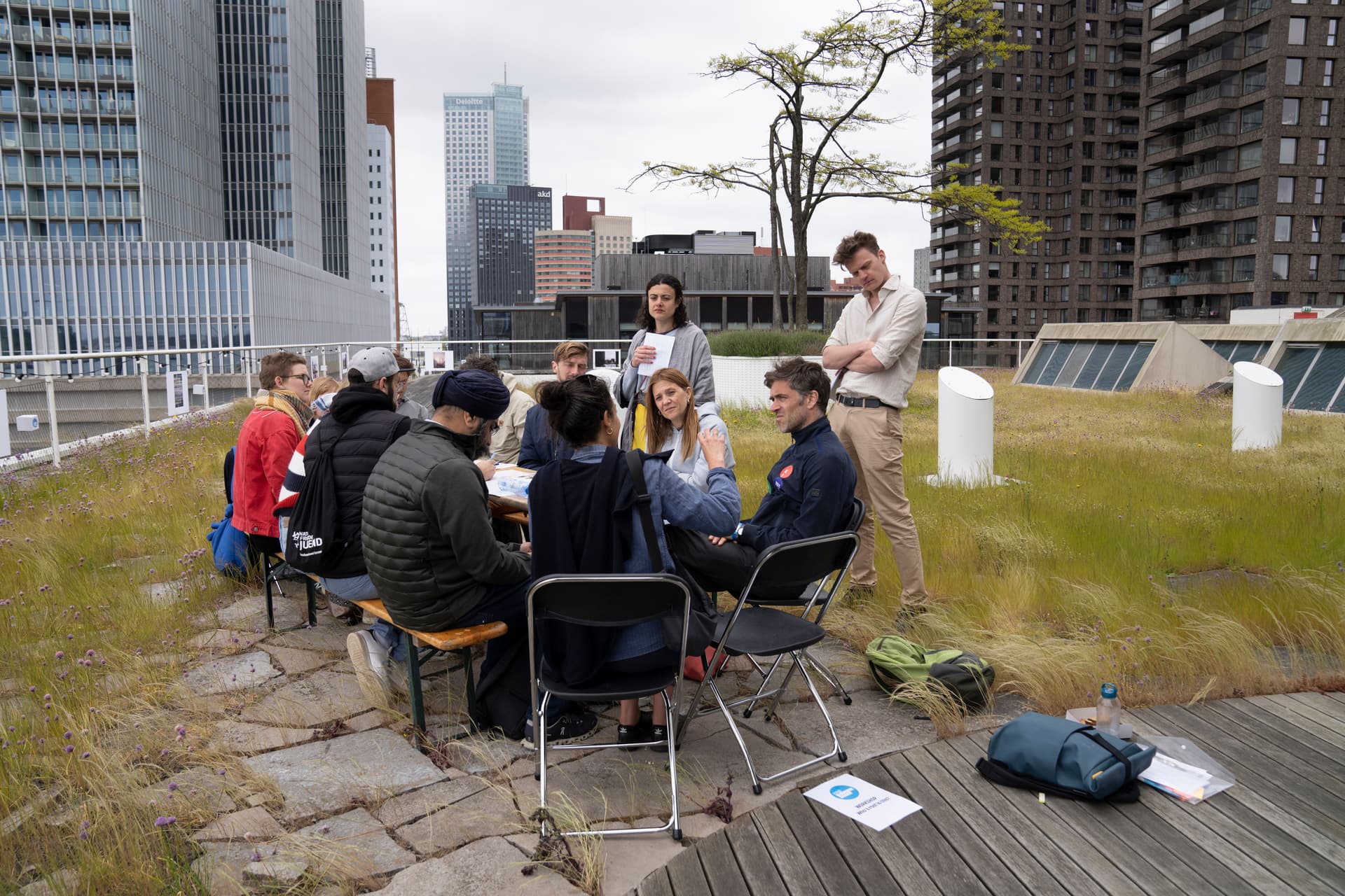 Workshop op een dak in Rotterdam