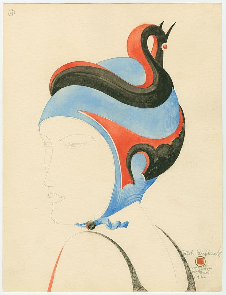  H. Th. Wijdeveld. Design for a bathing cap, 1932 