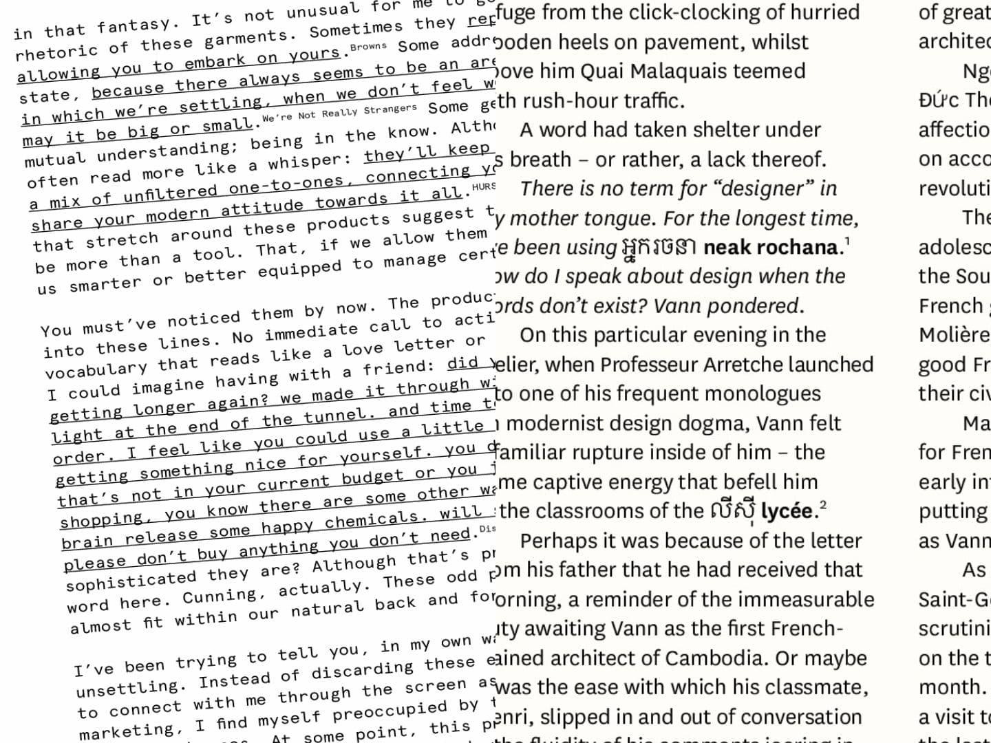 Digital image of various sheets of paper with writing on them. The sheets are only partly visible, overlapping and at an angle.