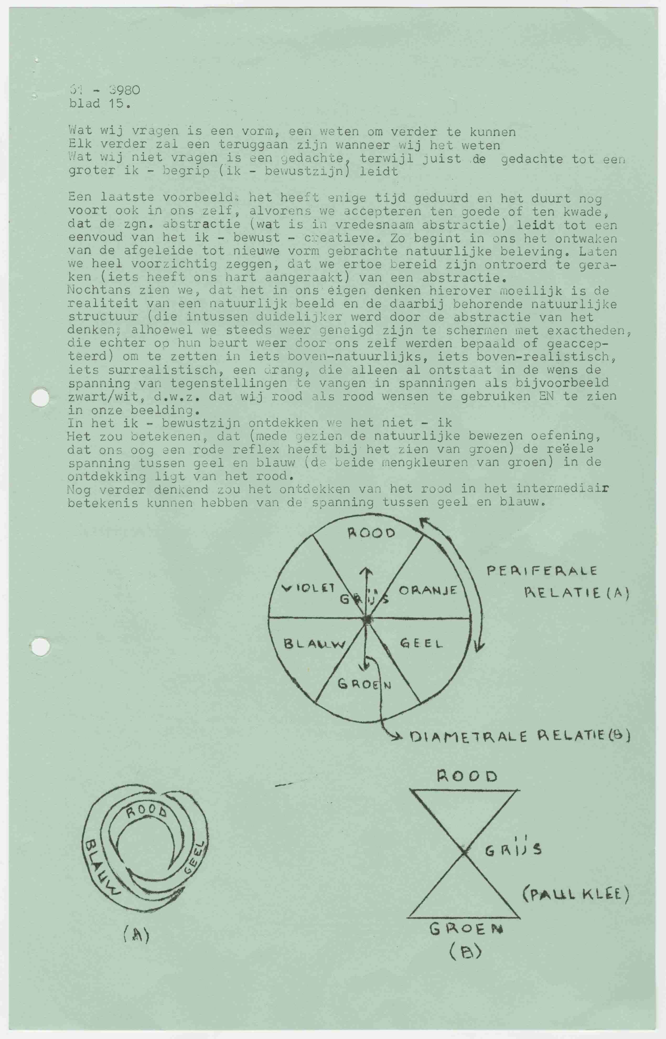  D. Apon. Onderwijs in de kleurenleer van Paul Klee aan Academie van Bouwkunst, Amsterdam, 1961. Collectie Het Nieuwe Instituut, ABAM 1003-19 