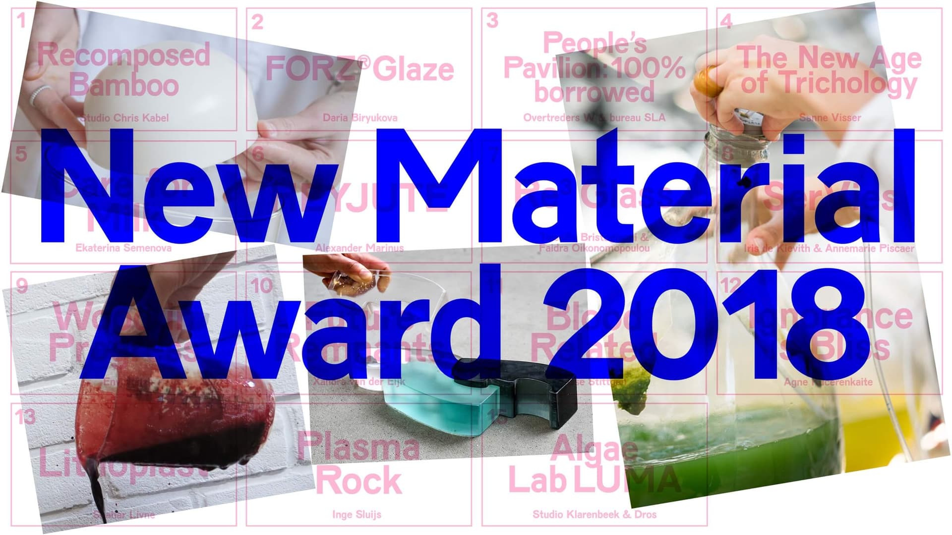 New Material Award 2018. Graphic design: Laura Pappa 