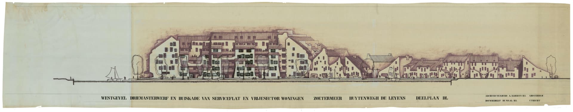  Anton Alberts, Service flats and private-sector housing, Zoetermeer (Buytenwegh De Leyens), c.1980. Client: Stichting Woonhaghe, Zoetermeer. Collection: Het Nieuwe Instituut, ALHU 245  