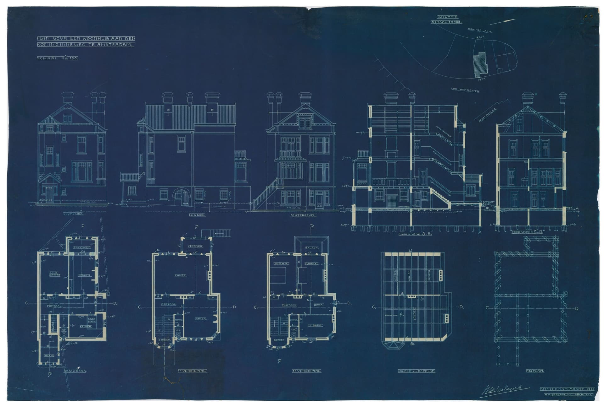 Een blauwdruk wordt gemaakt met behulp van licht. De blauwdruk als kopieertechniek krijgt rond 1870 zijn toepassing in de architectonische ontwerppraktijk. Tijdens het blauwdrukproces wordt het over te brengen ontwerp eerst getekend op een tran… 