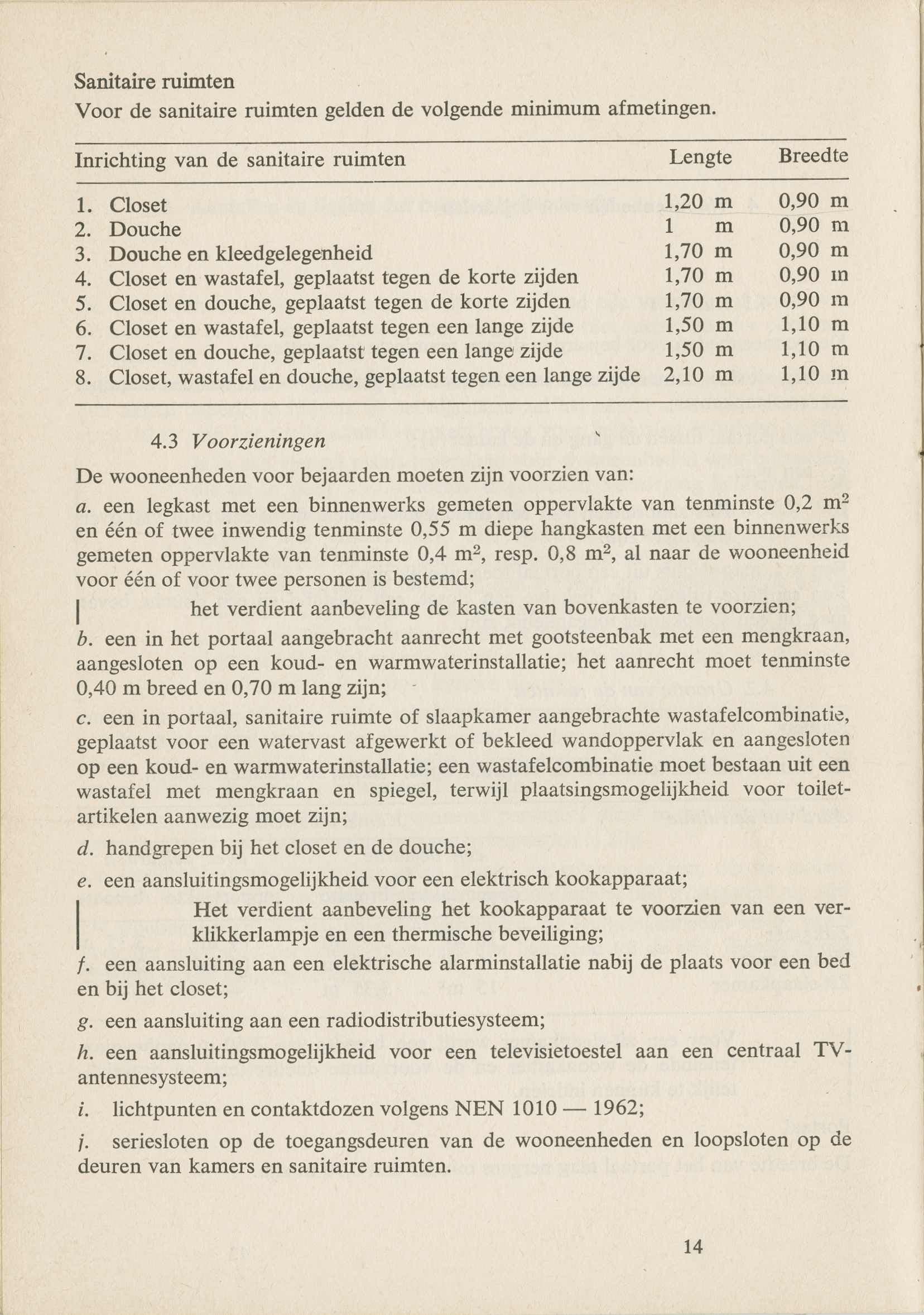  Ministry of Housing and Spatial Planning, Prescriptions and Recommendations for the design of care homes for the elderly, 1966. Collection: Het Nieuwe Instituut 