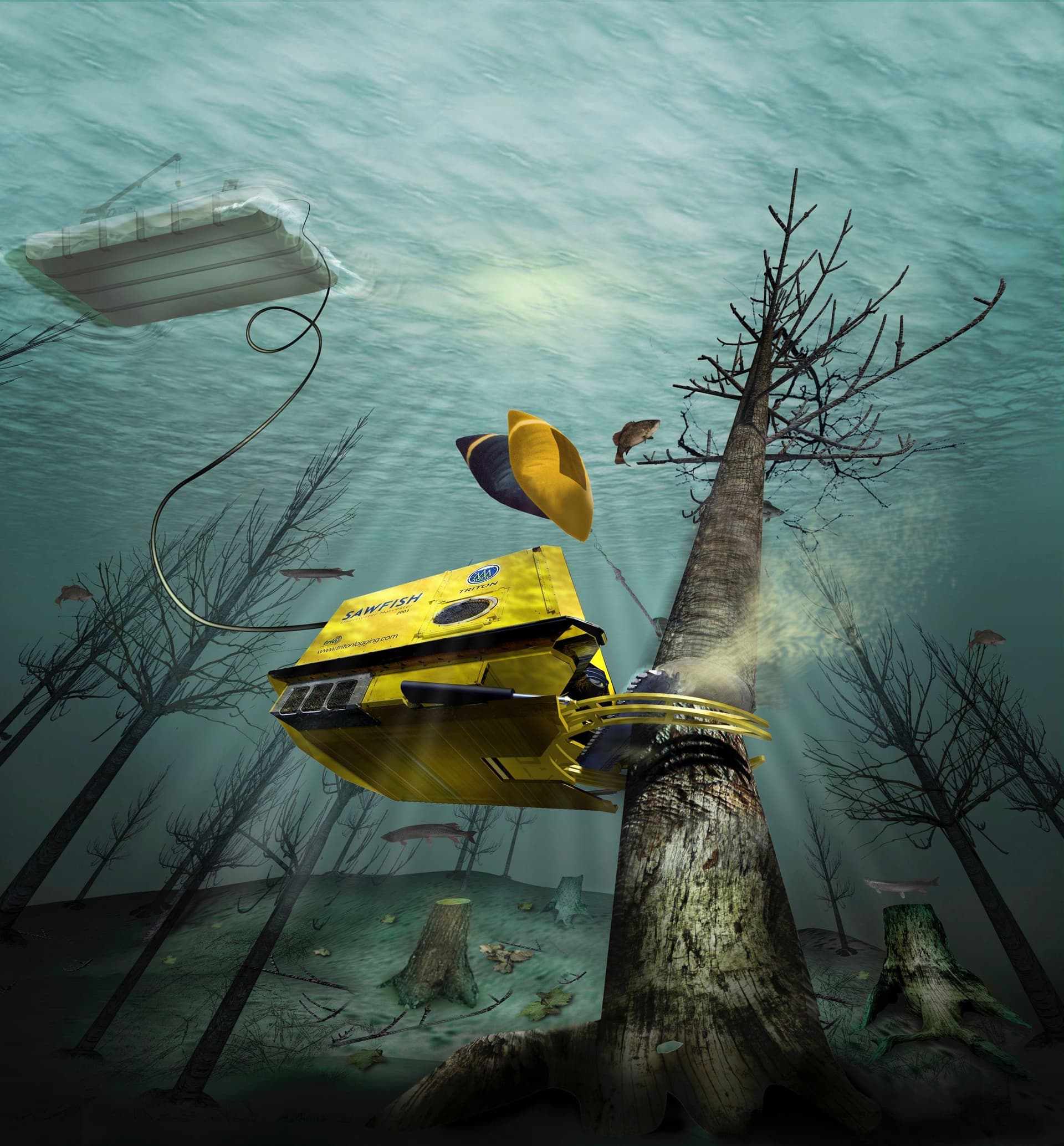 Tritorn underwater logging operations. Photo Kevin Hand, 2006. WIRED Magazine 