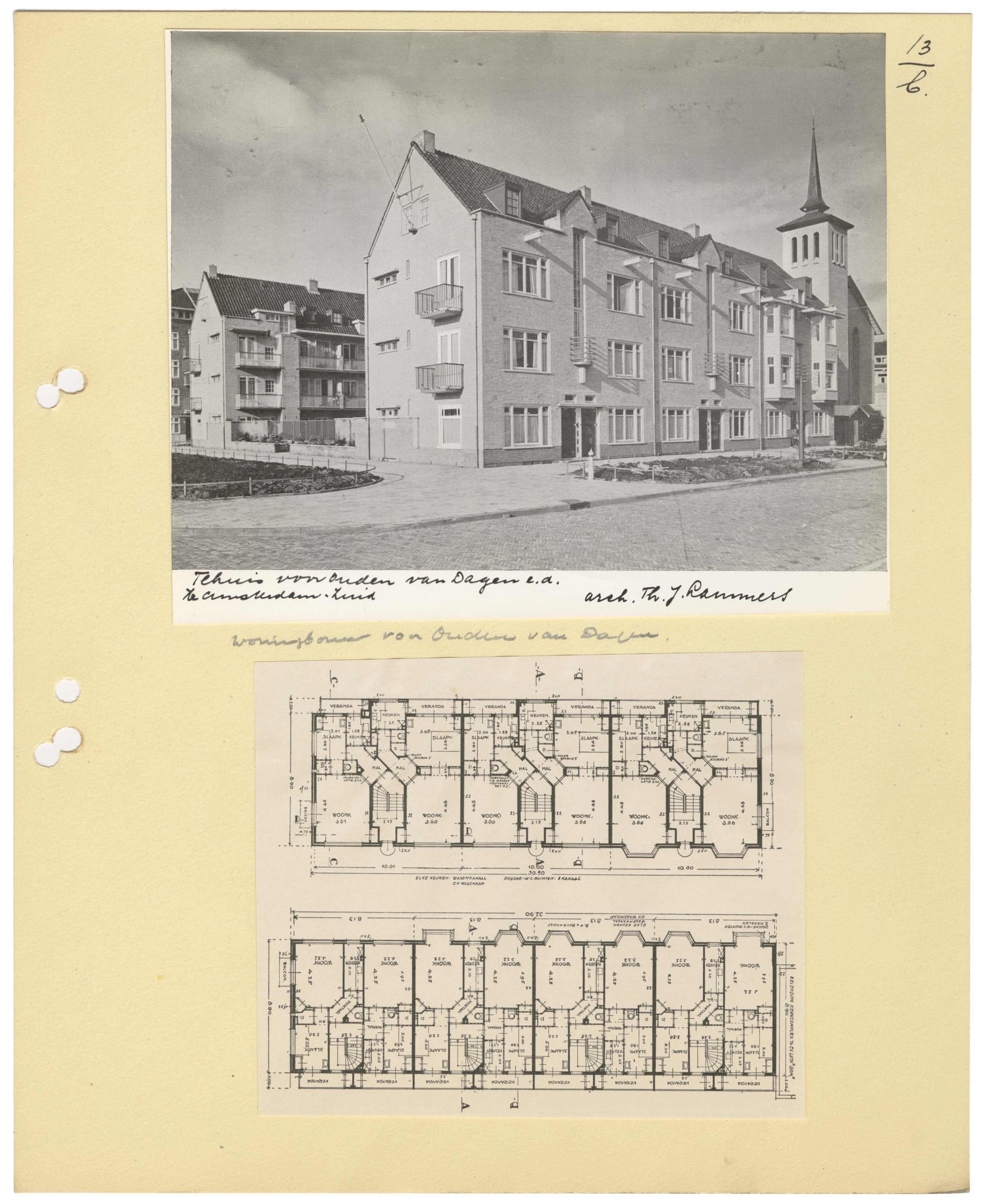  Th.J. Lammers, Tehuis voor Ouden van dagen, Amsterdam Zuid, 1936. Opdrachtgever: Remonstrantsche Stichting. Collectie Het Nieuwe Instituut, BNAR f307-2 