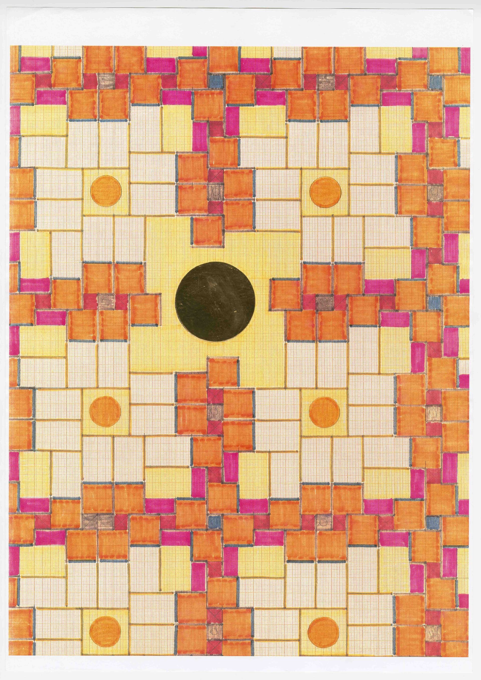  G. Boon. Detail plattegrond van de Woningbouw Merenwijk, Leiden, 1969-1971. Collectie Het Nieuwe Instituut, BOON t15-15 