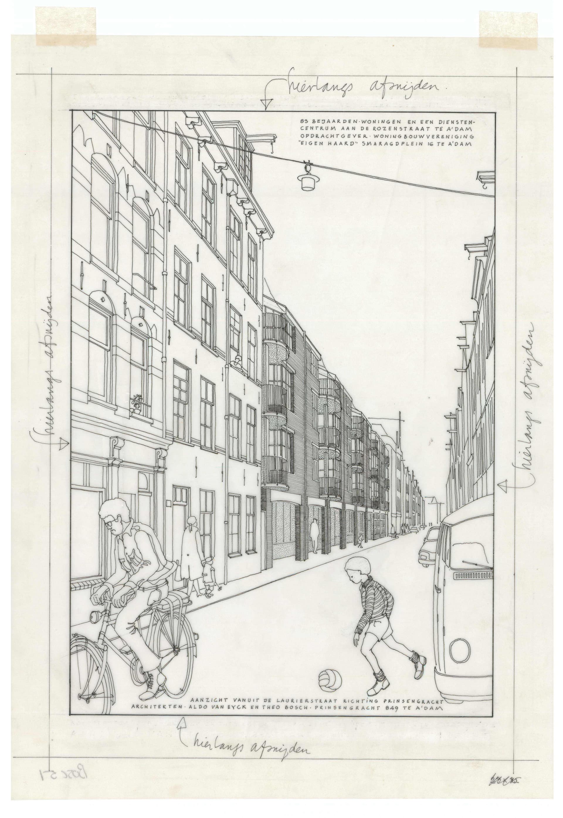  A.van Eyck, Th. Bosch, Bejaardenwoningen en dienstencentrum Rozenstraat, Amsterdam, CA. 1974. Opdrachtgever: Woningbouwvereniging Eigen Haard. Collectie Het Nieuwe Instituut, BOSC f51-1 