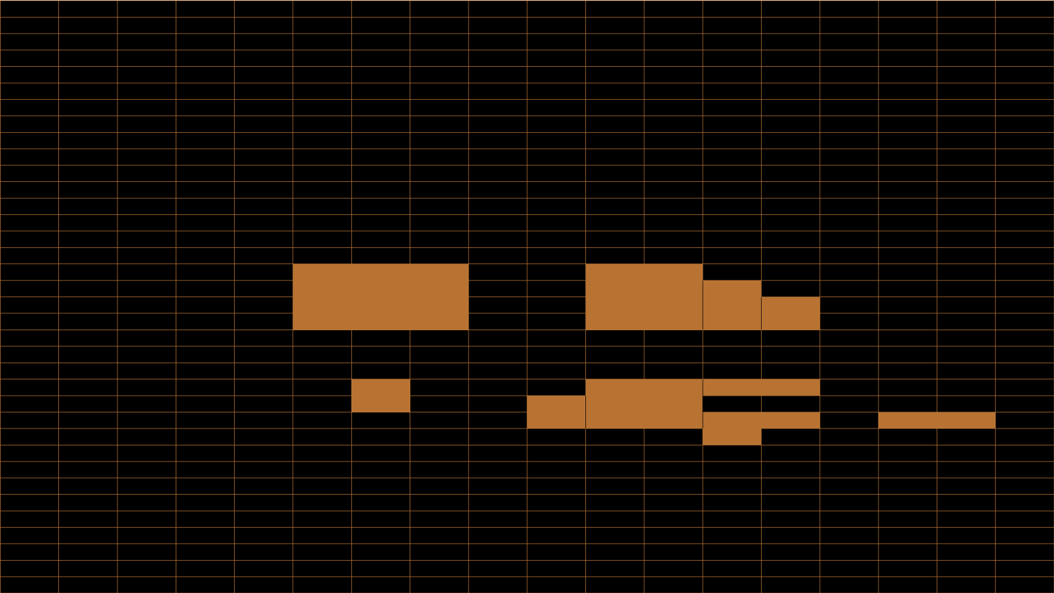 Rotterdam Centraal District afgebeeld als een spreadsheet met van link naar rechts: Groot Handelsgebouw, FIRST Rotterdam, Millennium Tower, Central Plaza, Delftse Poort, Unilever, Weena 200, The Core, Weena Tower, en Hilton Hotel. Beeld do… 