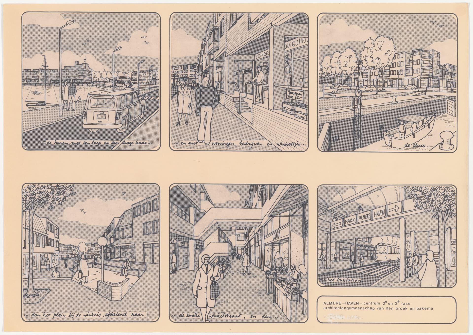 Eén van de ‘Serials’ van Van den Broek en Bakema voor ontwerp van het centrum van Almere-Haven als diazotypie (1976). Serials (of ‘Serial Vision’) bestaan vaak uit gerasterde plasticfolies en zijn geïnspireerd op het werk van Gordon Cullen. Van… 