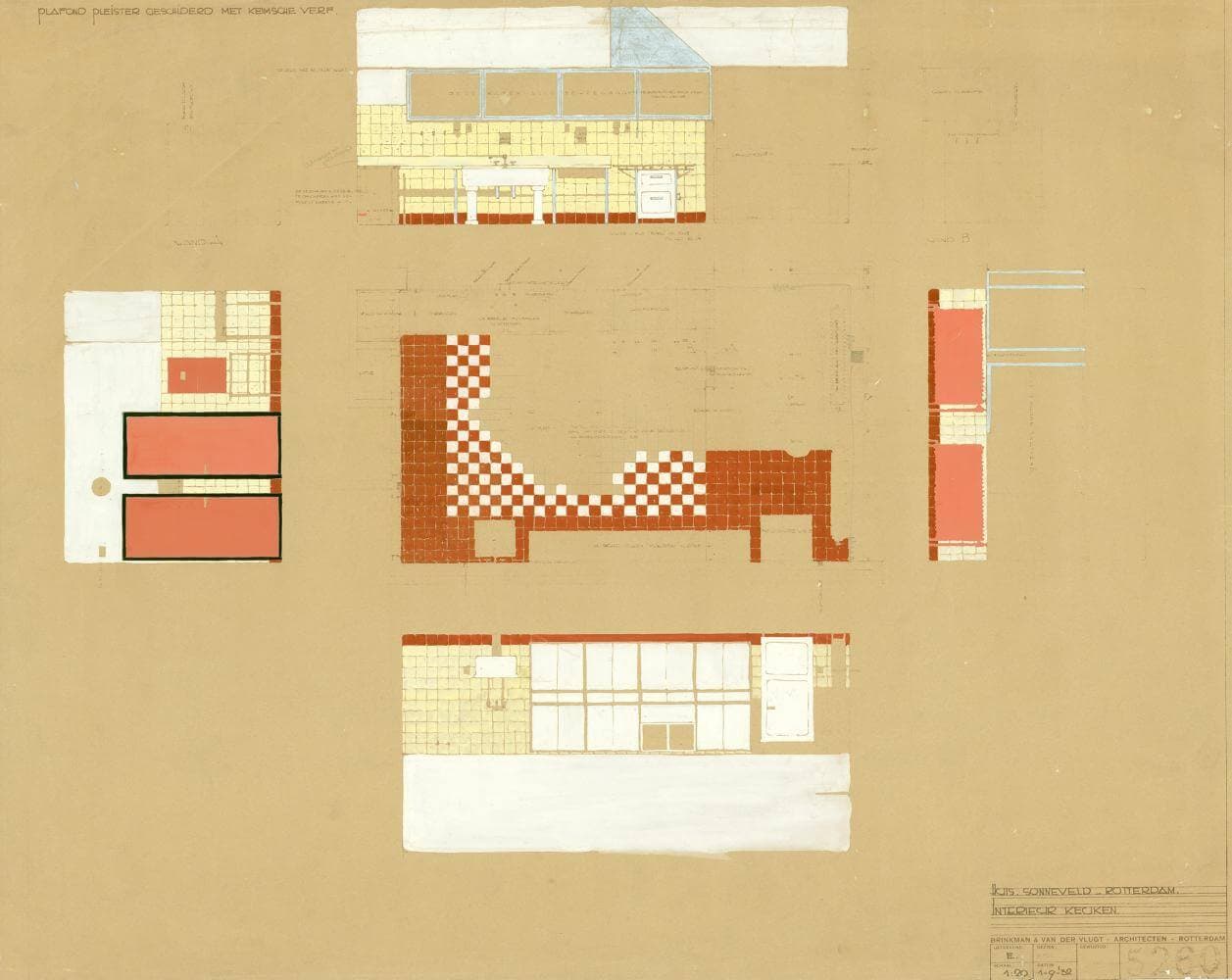 Brinkman en Van der Vlugt. Interior design of the kitchen. Collection Nieuwe Instituut. BROX 93t21 